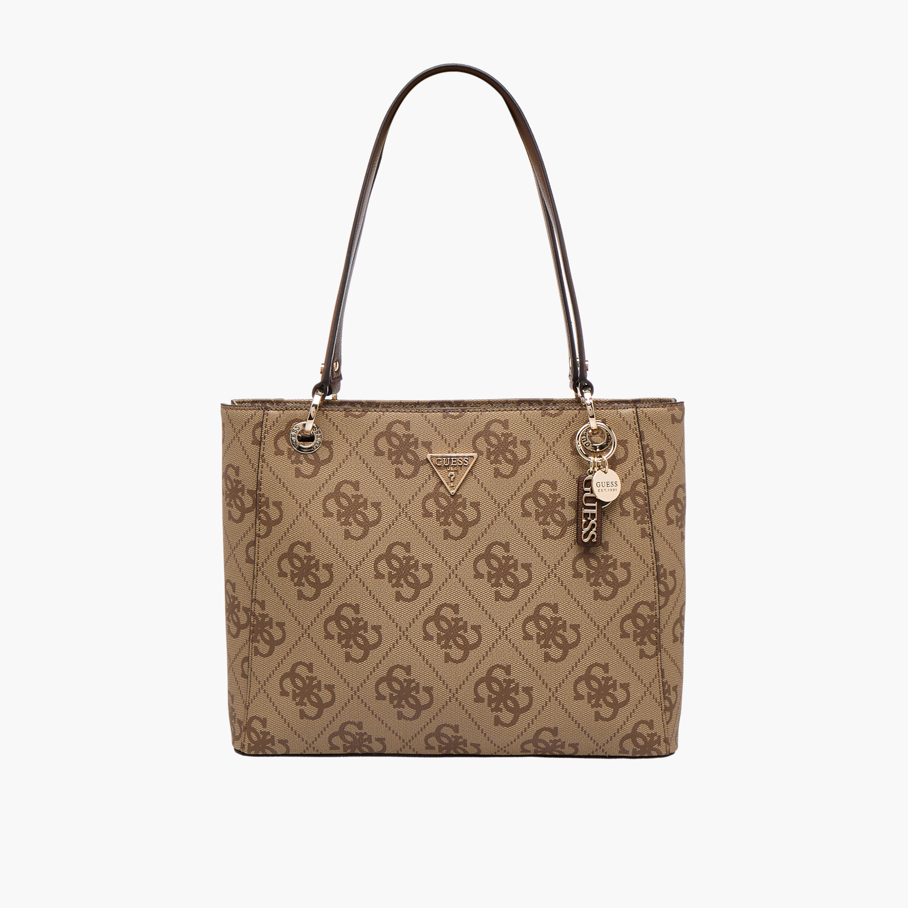 Guess Noelle II Monogram Print Tote Bag with Double Handle-women-bagsandwallets-handbags-image-1