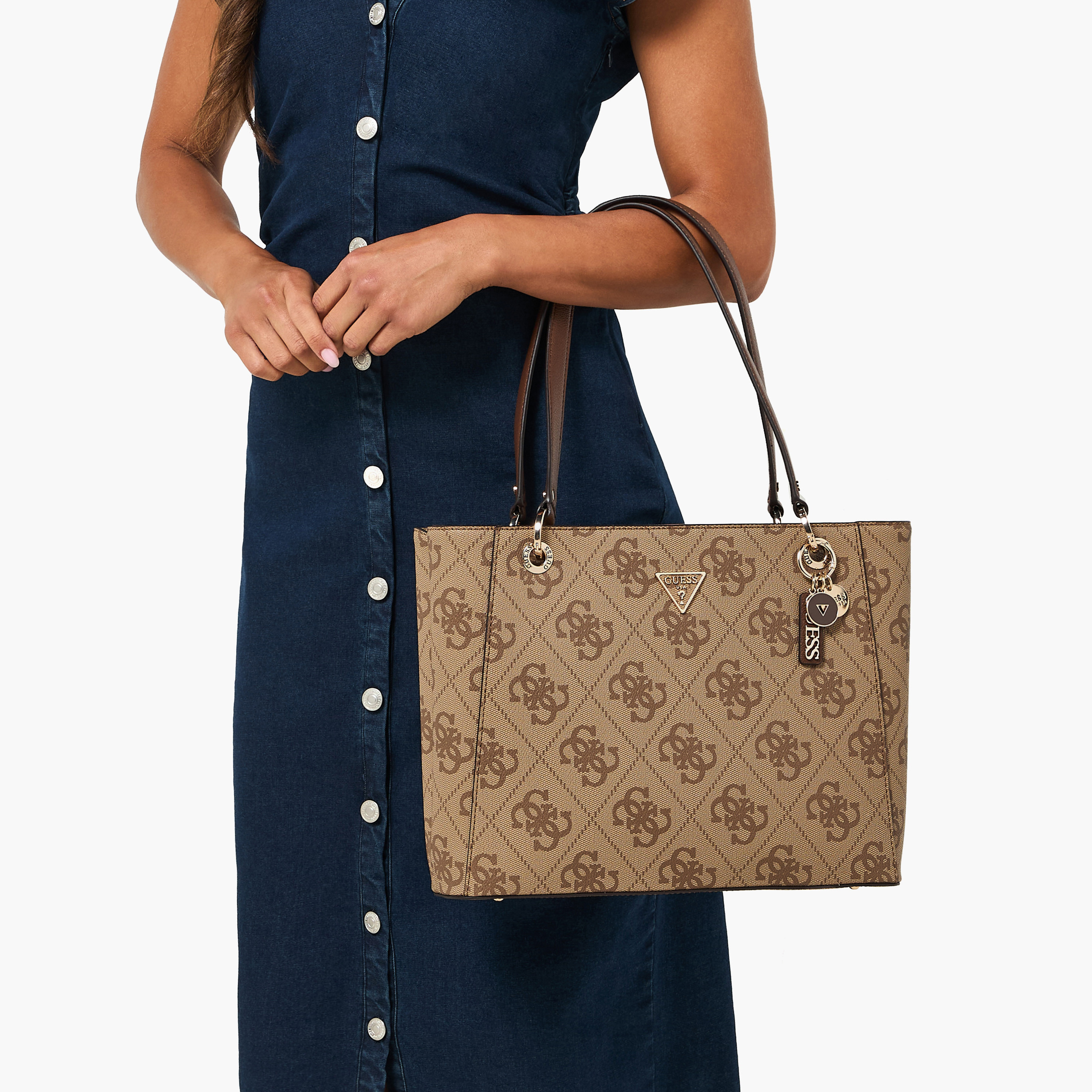 Guess Noelle II Monogram Print Tote Bag with Double Handle-women-bagsandwallets-handbags-image-2