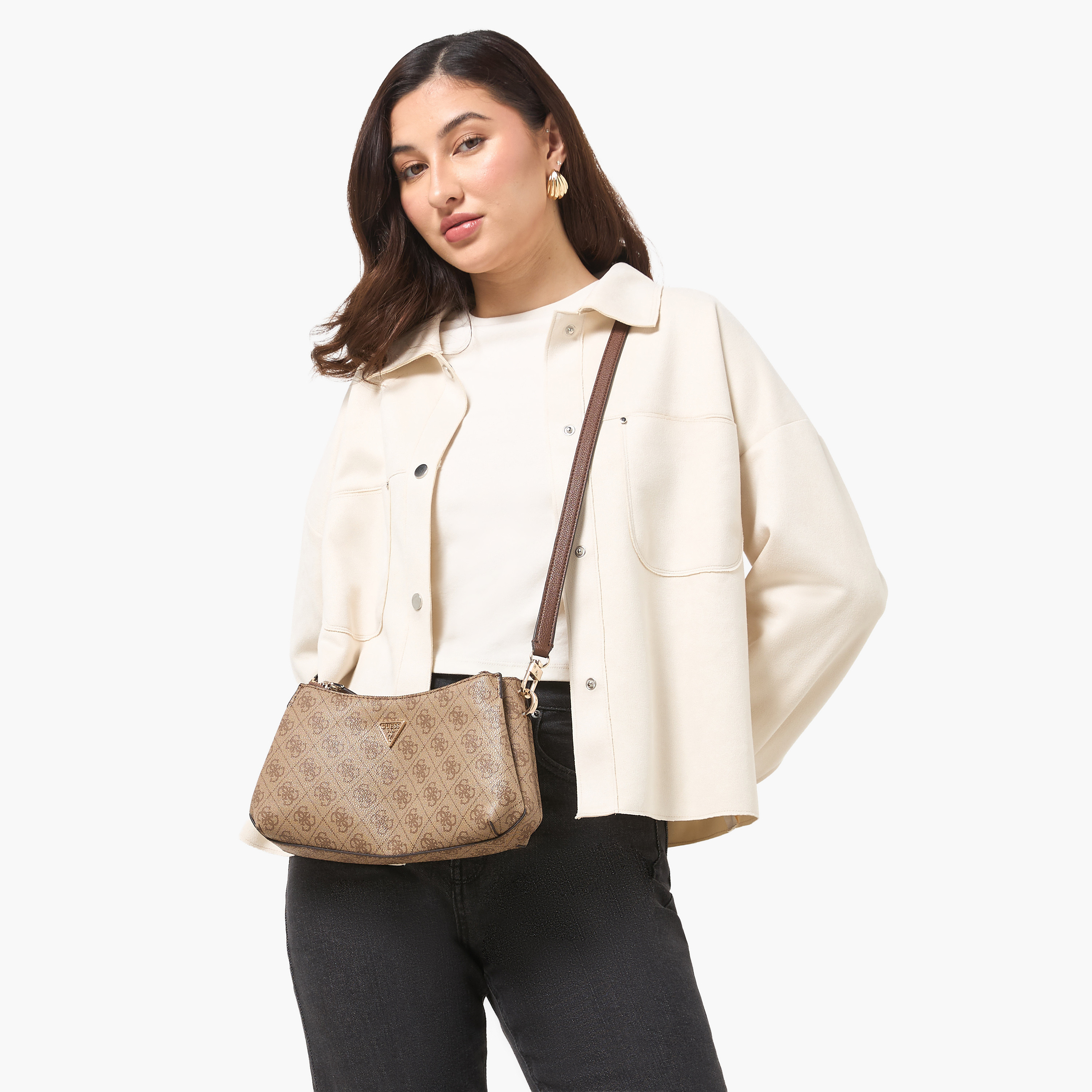 شنطة كتف مونوجرام بارزة الملمس بحزام قابل للفصل نويل II من جيس-women-bagsandwallets-handbags-image-2