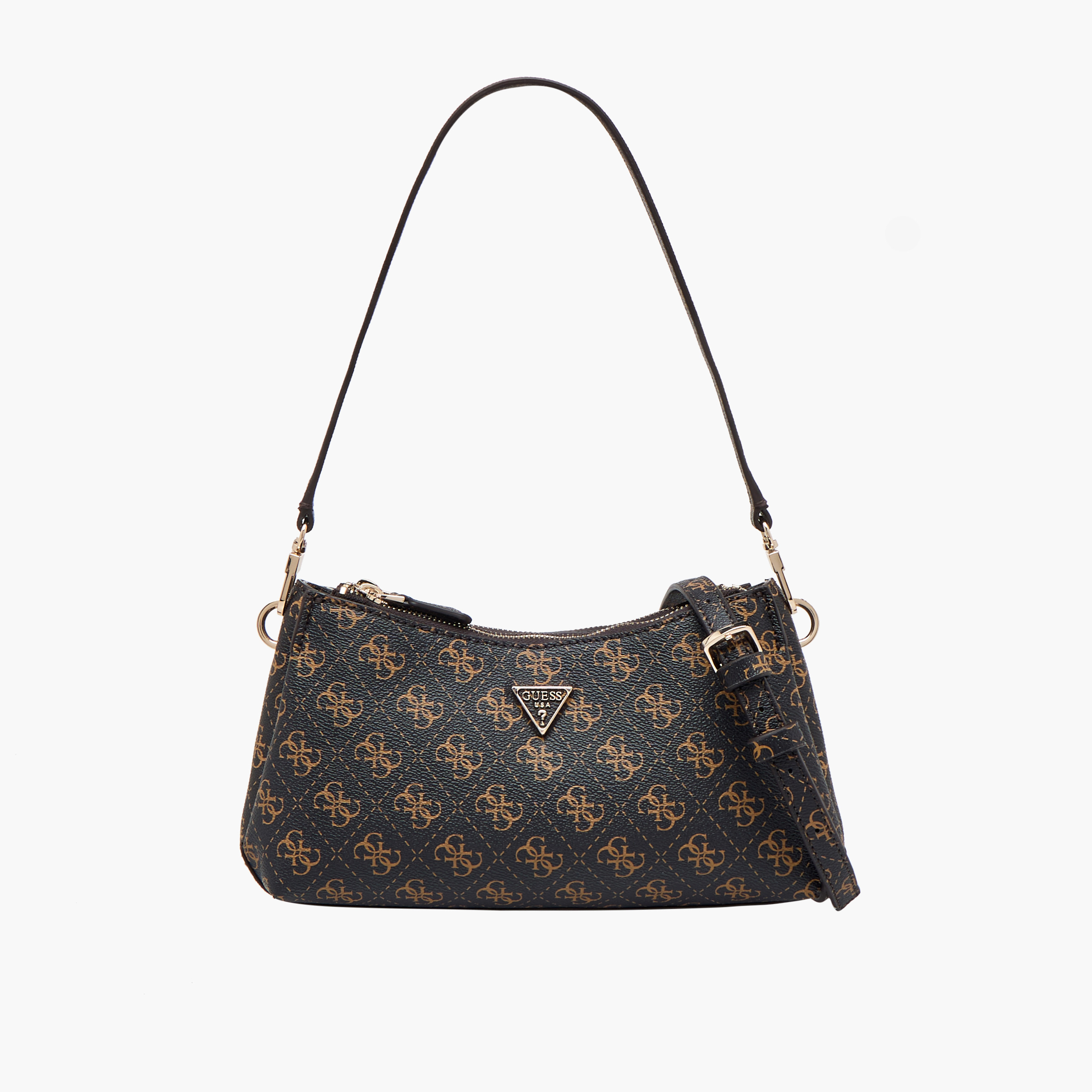 Guess Noelle II Monogram Print Shoulder Bag with Detachable Strap-women-bagsandwallets-handbags-image-1