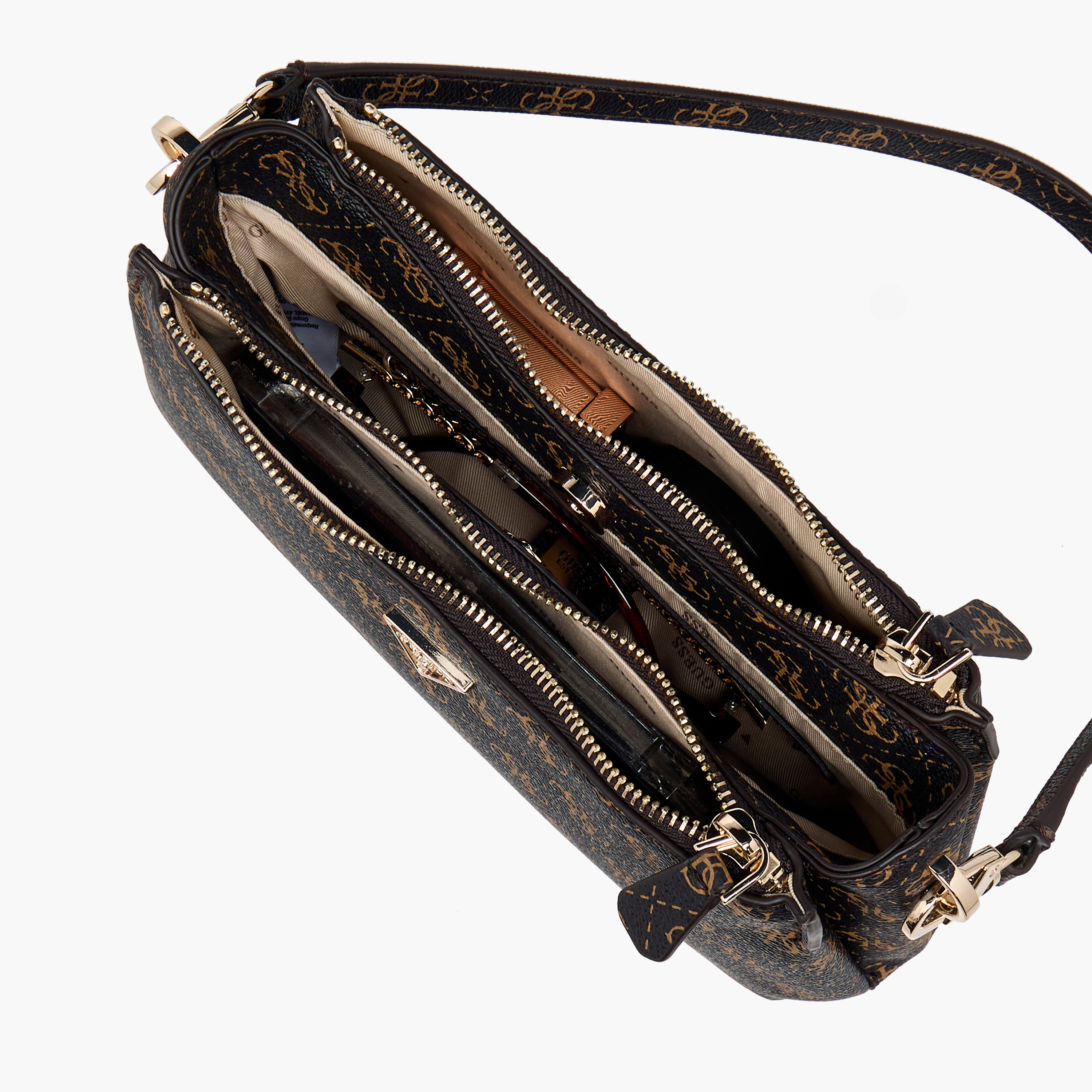 Guess Noelle II Monogram Print Shoulder Bag with Detachable Strap-women-bagsandwallets-handbags-image-9