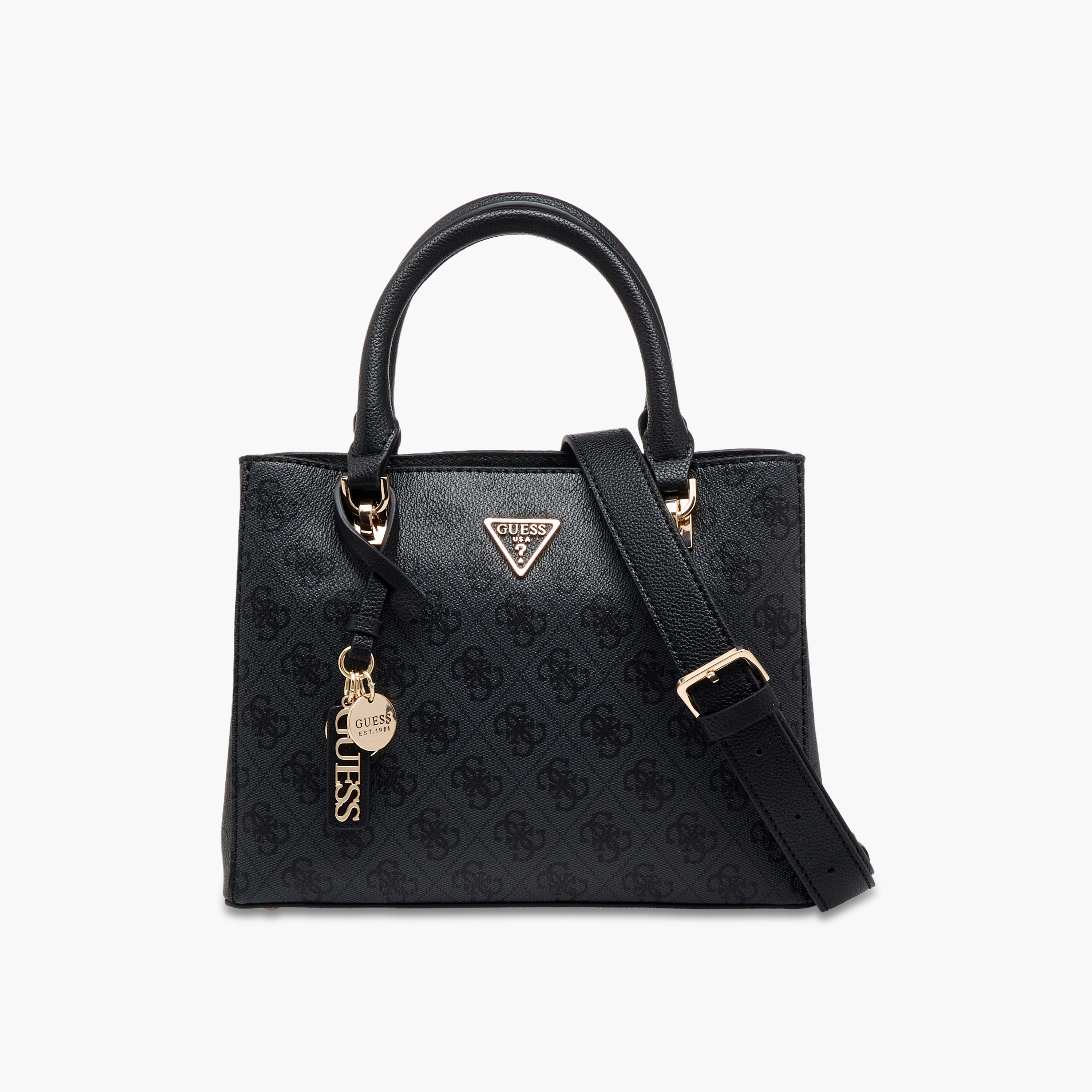Guess Noelle II Printed Satchel Bag with Double Handle-women-bagsandwallets-handbags-image-1