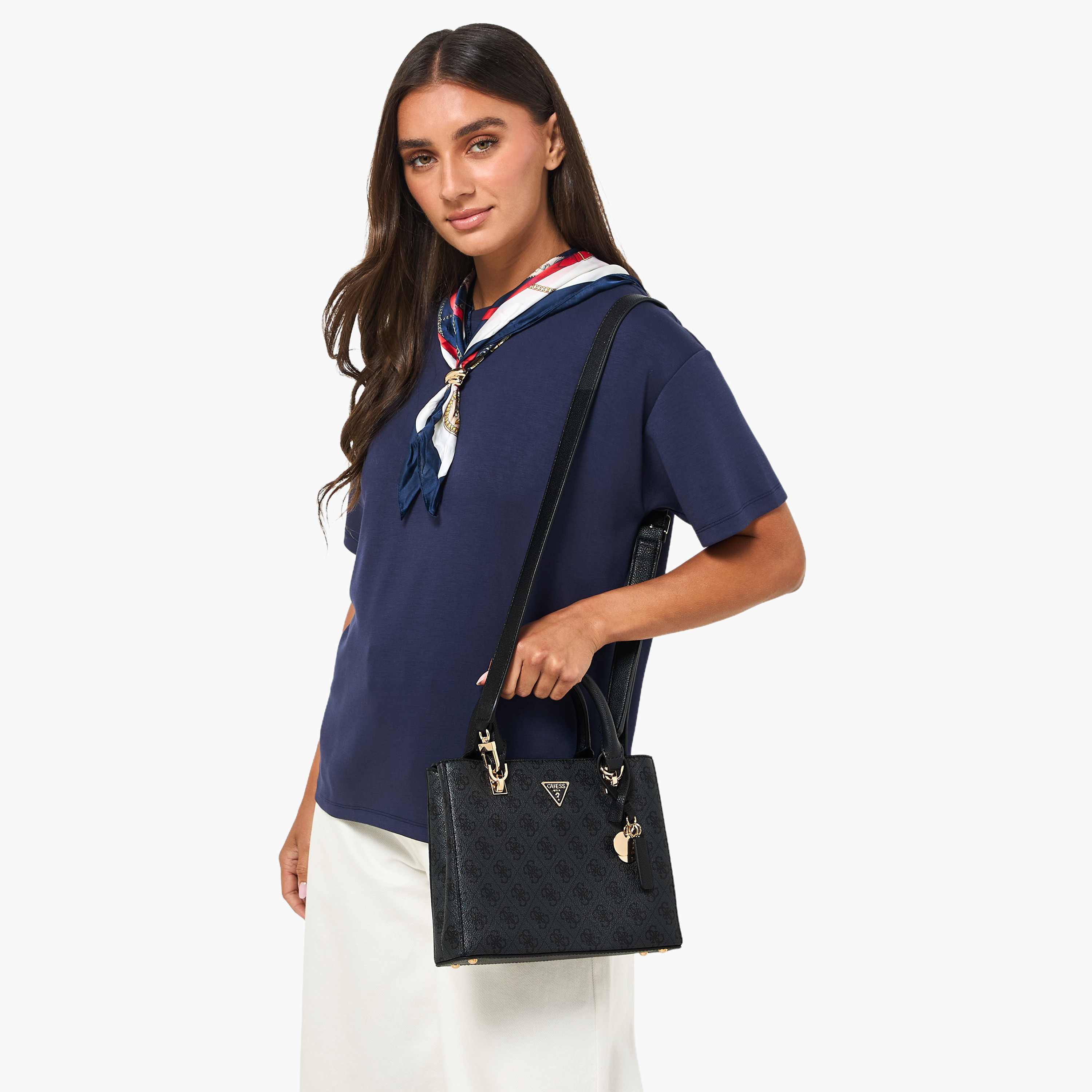 Guess Noelle II Printed Satchel Bag with Double Handle-women-bagsandwallets-handbags-image-2