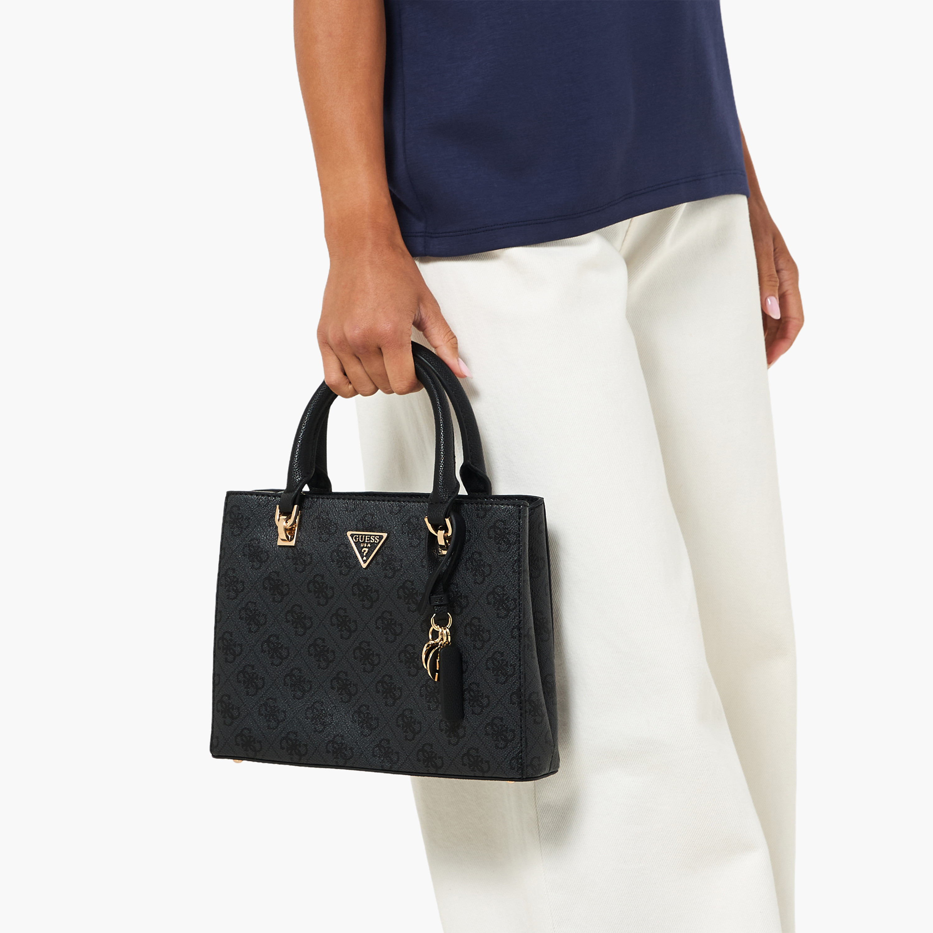 Guess Noelle II Printed Satchel Bag with Double Handle-women-bagsandwallets-handbags-image-8