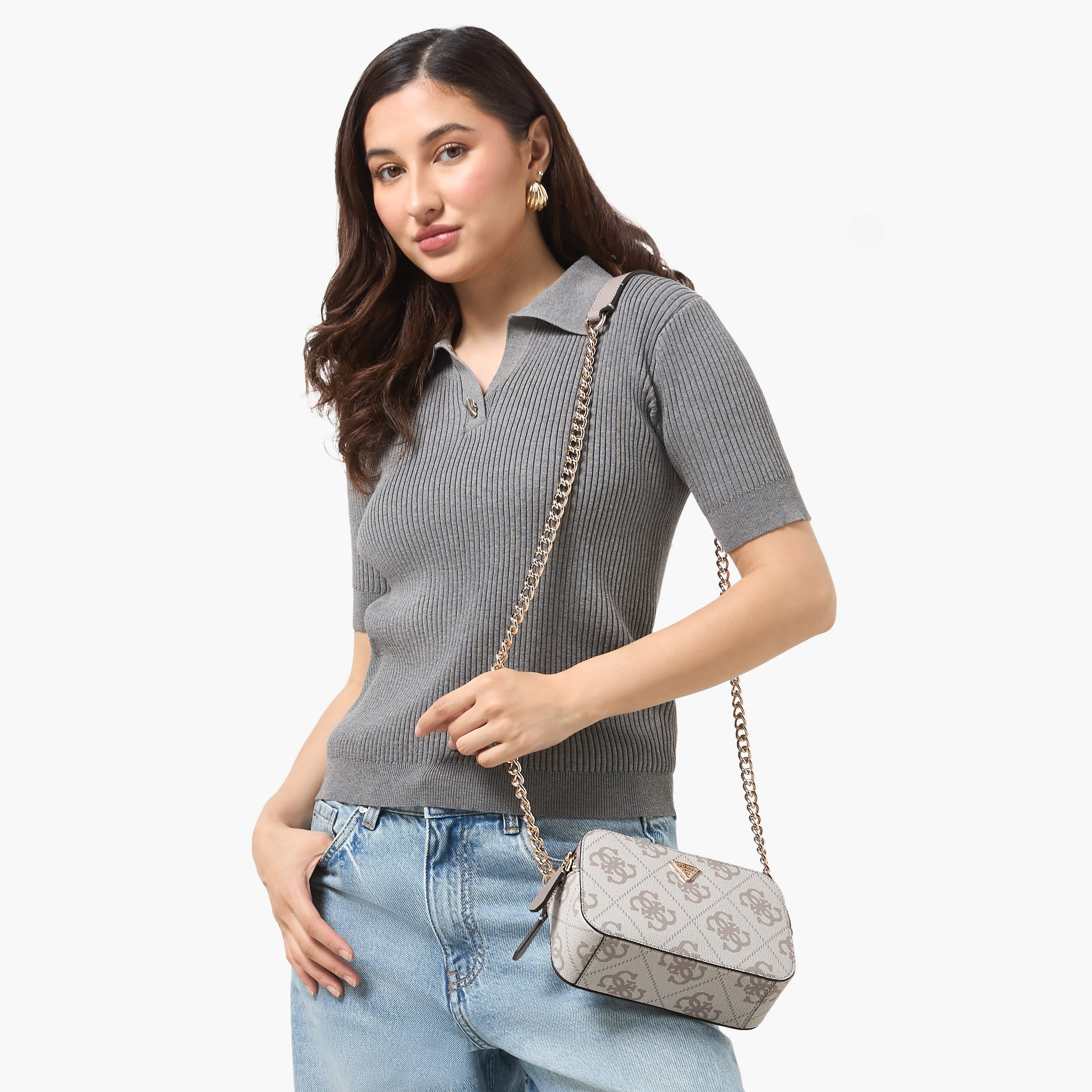 Guess Noelle II Monogram Texture Crossbody Bag with Chain Strap-women-bagsandwallets-handbags-image-2