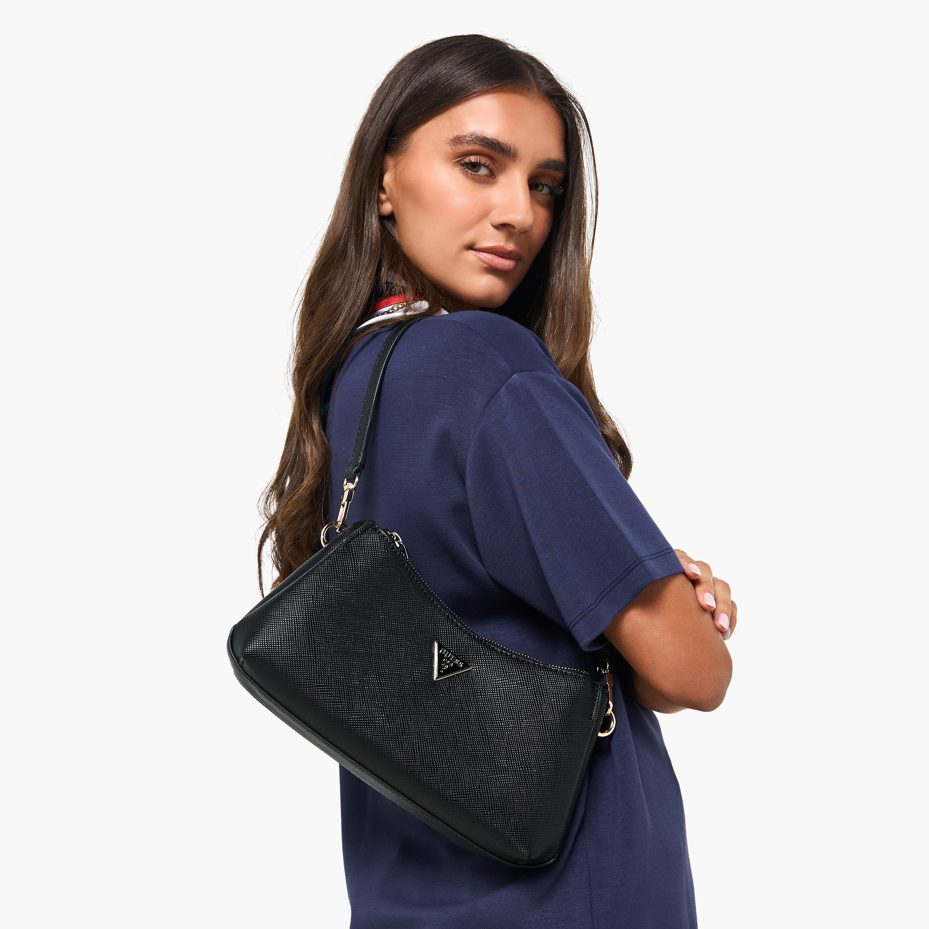 Guess Noelle II Textured Shoulder Bag with Zip Closure-women-bagsandwallets-handbags-image-2