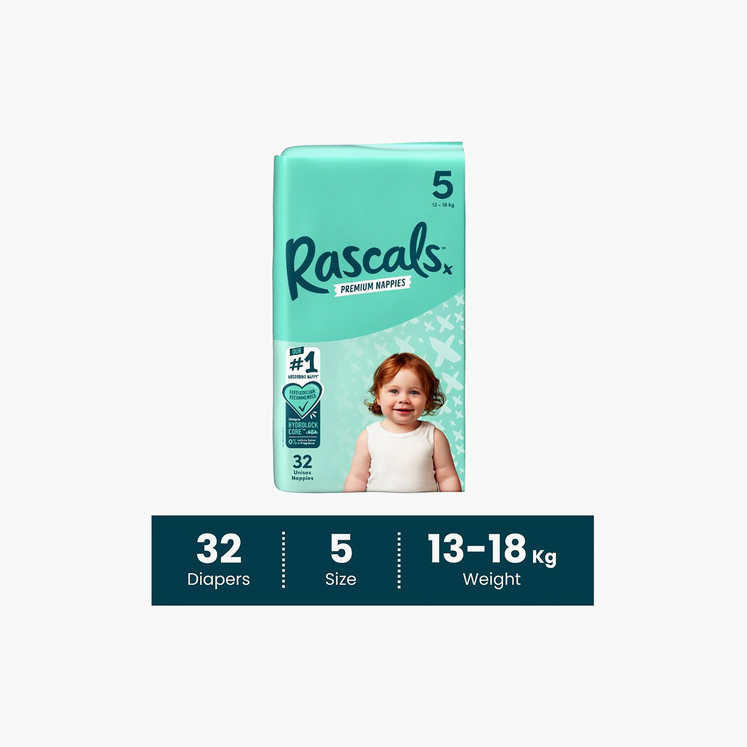 Rascal + Friends 32-Piece Premium Baby Diapers - Size 5 - 13-18 kg-baby-diapering-diapers-image-3