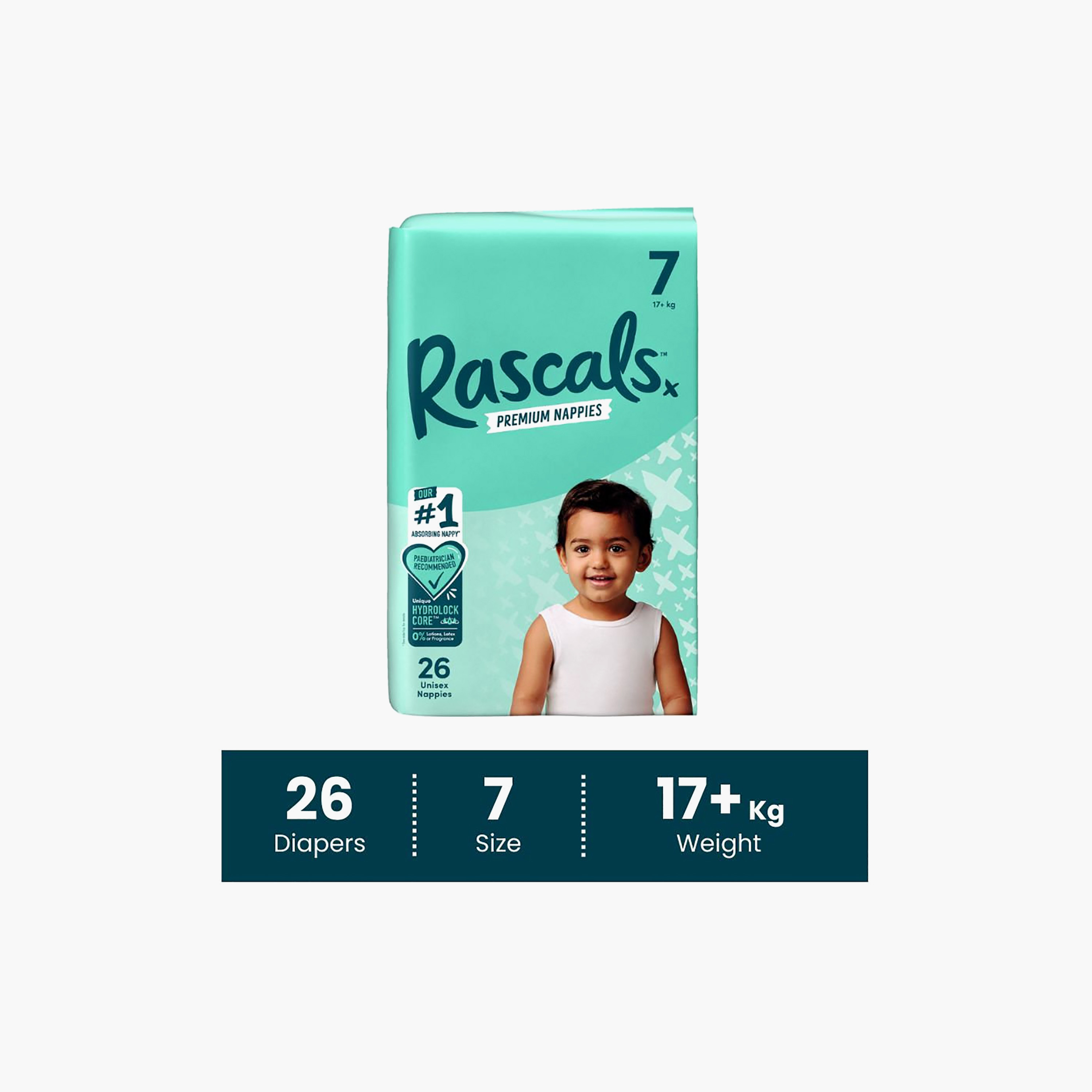 حفاضات أطفال بريميوم 26 قطعة من راسكالس - مقاس 7 - 17+ كجم-baby-diapering-diapers-image-8