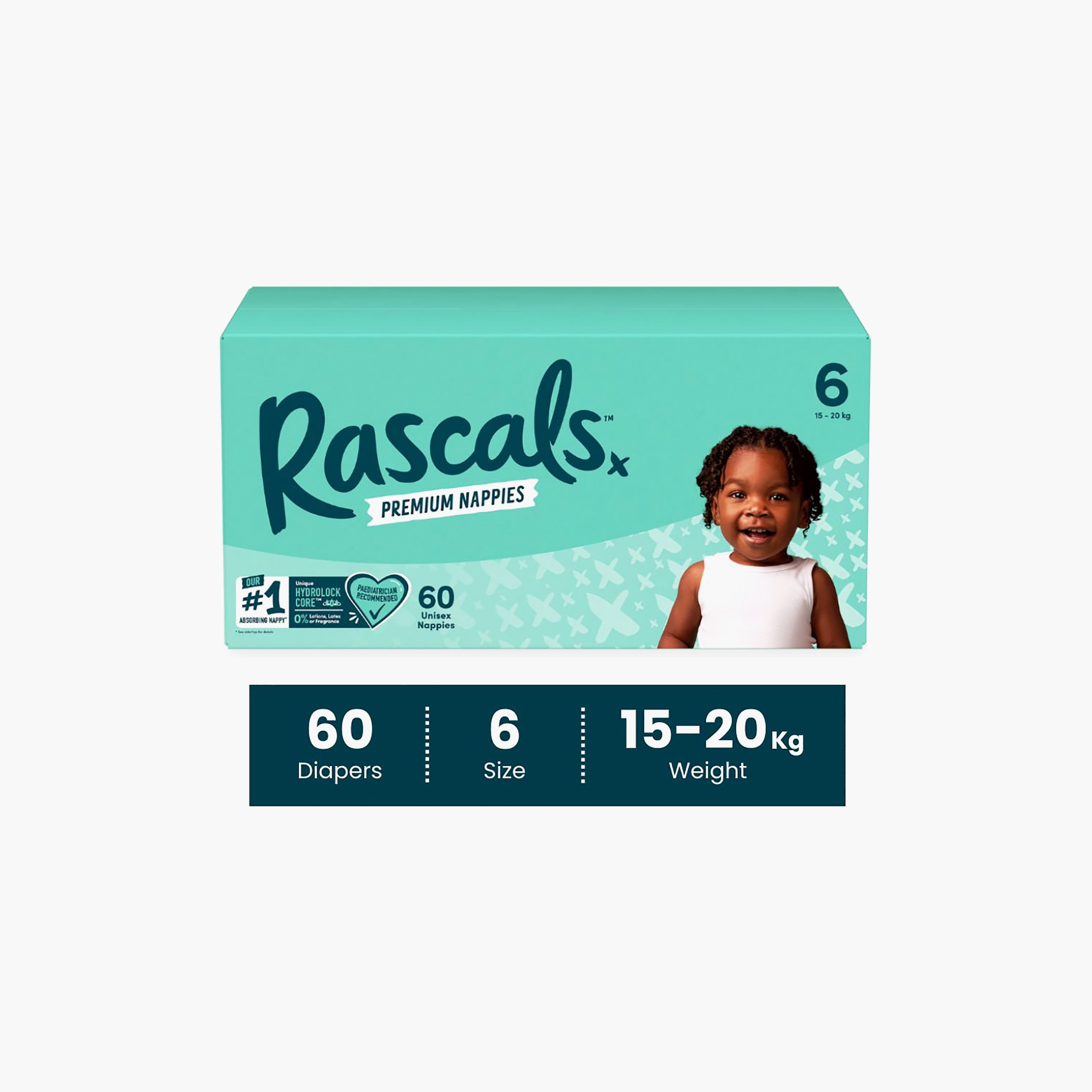 Rascal + Friends 60-Piece Premium Baby Diapers - Size 6 - 15-20 kg-baby-diapering-diapers-image-3