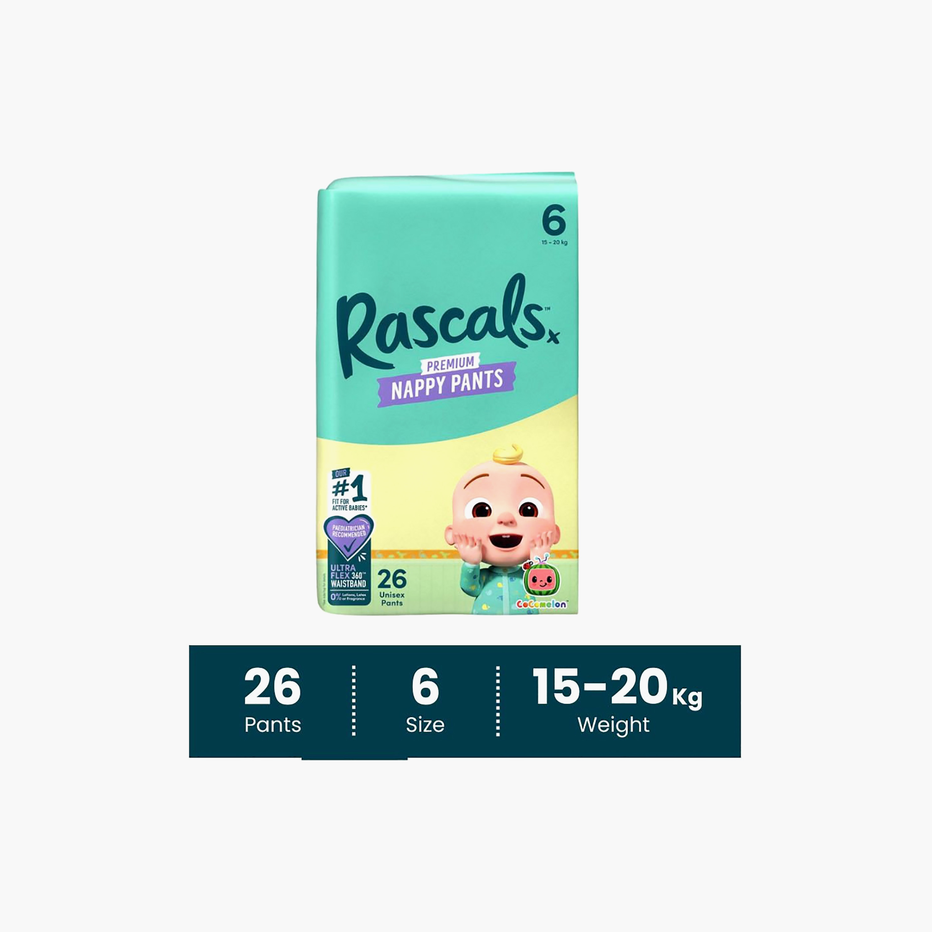 Rascal + Friends 26-Piece Cocomelon Edition Training Diaper Pants - Size 6 - 15-20 kg-baby-diapering-diapers-image-6
