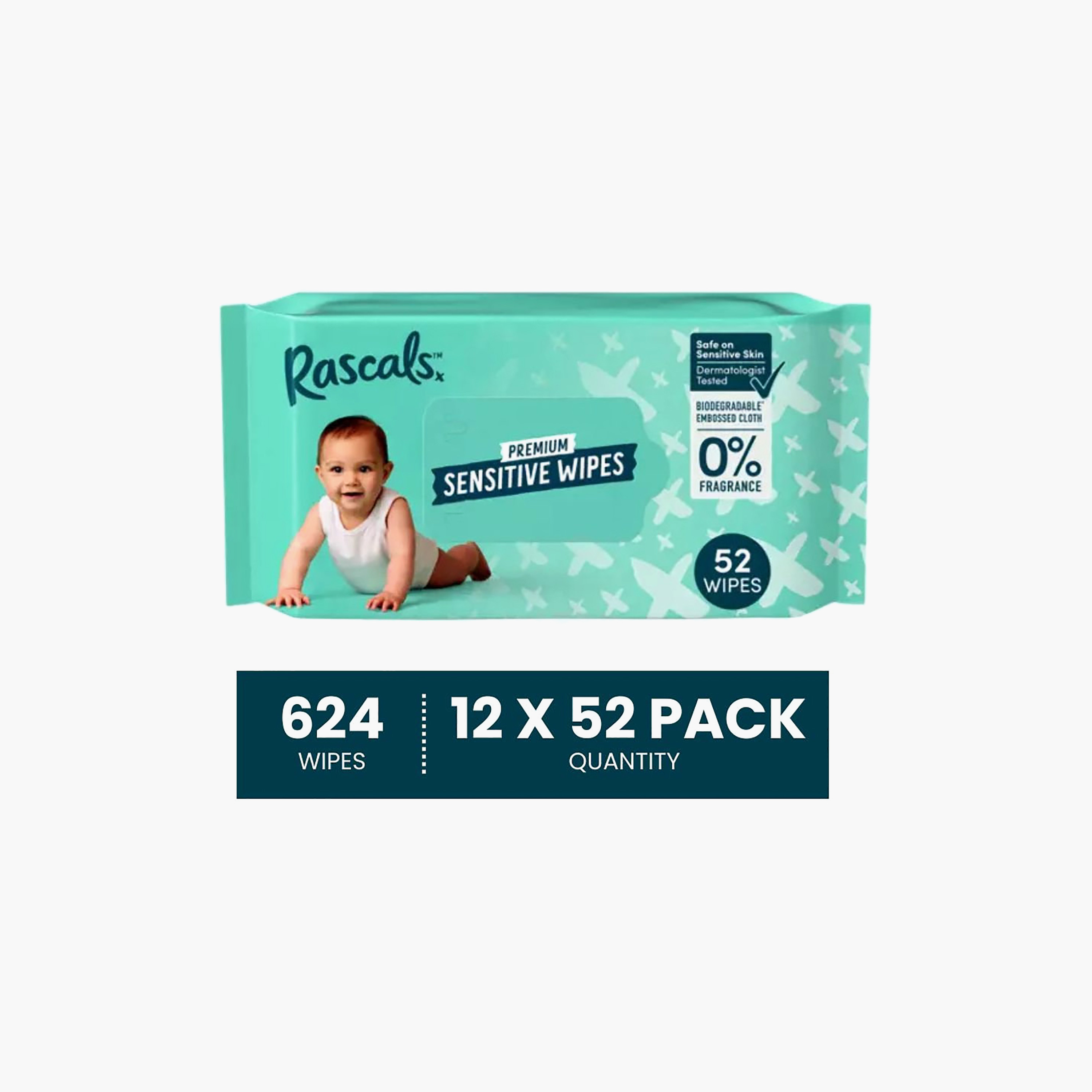 مناديل مبللة بريميوم للأطفال للبشرة الحساسة من راسكالس - عبوة من 12 × 52 منديل-baby-diapering-babywipes-image-11