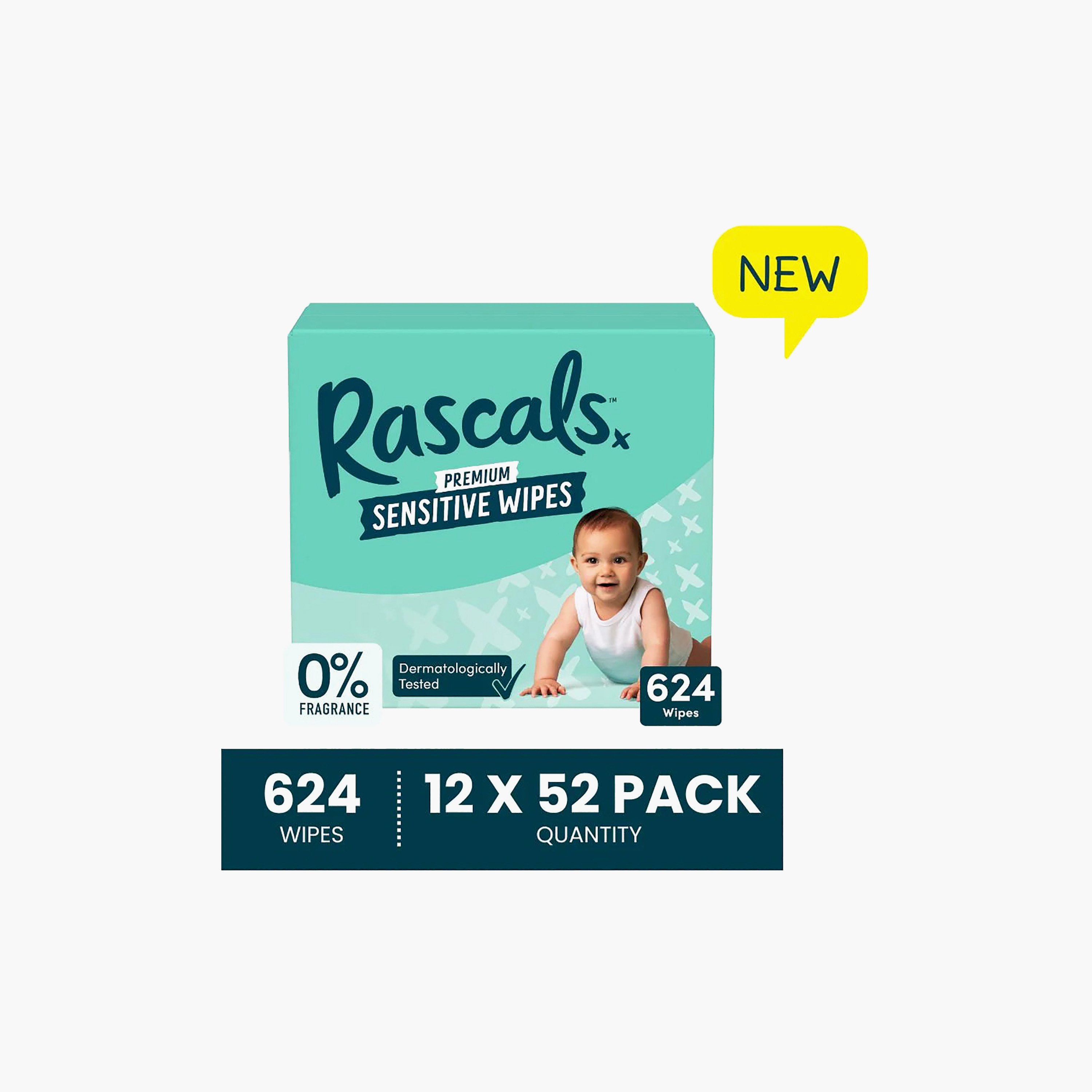 مناديل مبللة بريميوم للأطفال للبشرة الحساسة من راسكالس - عبوة من 12 × 52 منديل-baby-diapering-babywipes-image-6