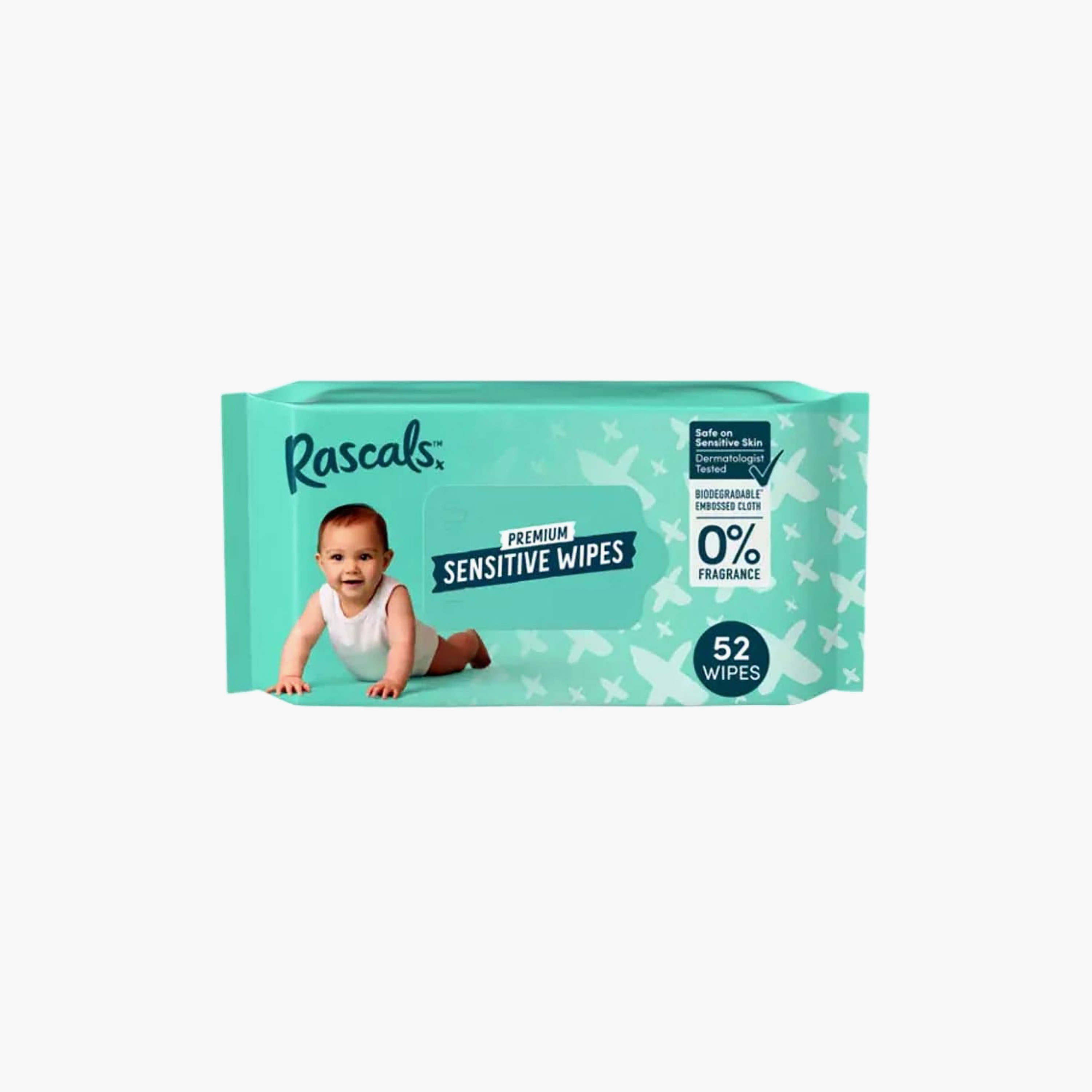 مناديل مبللة بريميوم للأطفال للبشرة الحساسة من راسكالس - عبوة من 12 × 52 منديل-baby-diapering-babywipes-image-3