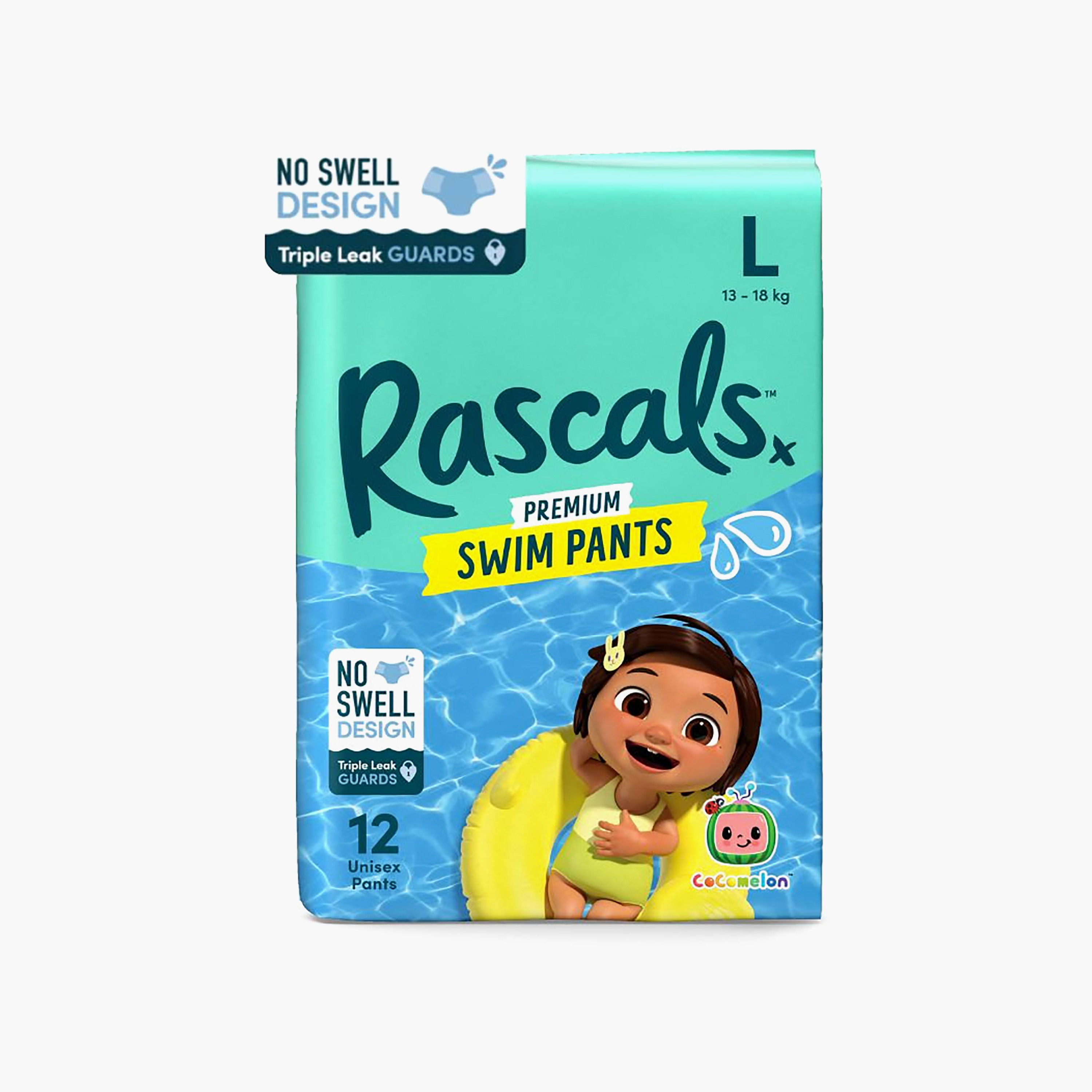 Rascal + Friends 12-Piece Premium Cocomelon Edition Swim Pants - Large-baby-diapering-diapers-image-1