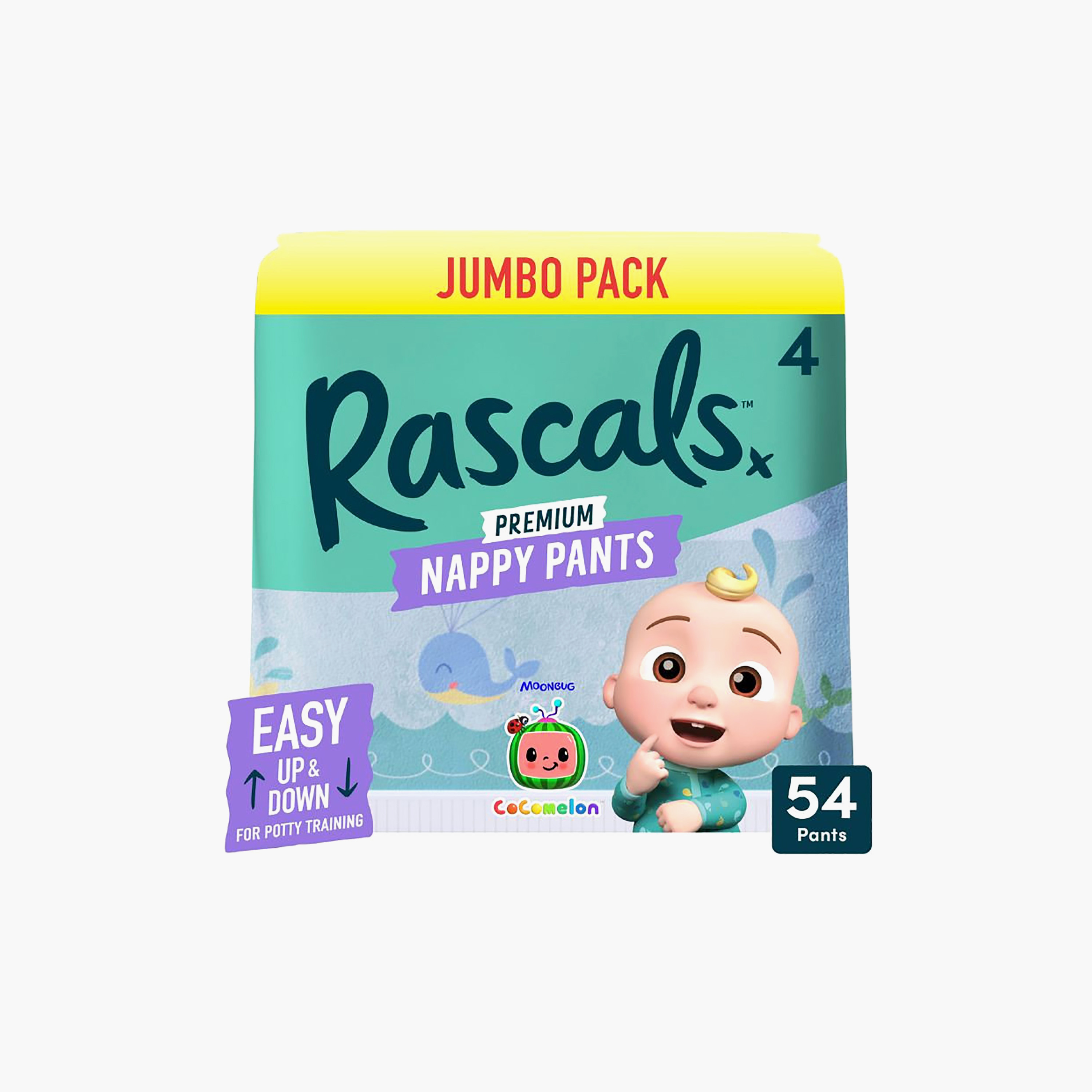 Rascal + Friends 54-Piece Cocomelon Edition Training Nappy Pants - Size 4 - 10-15 kg-baby-diapering-diapers-image-1