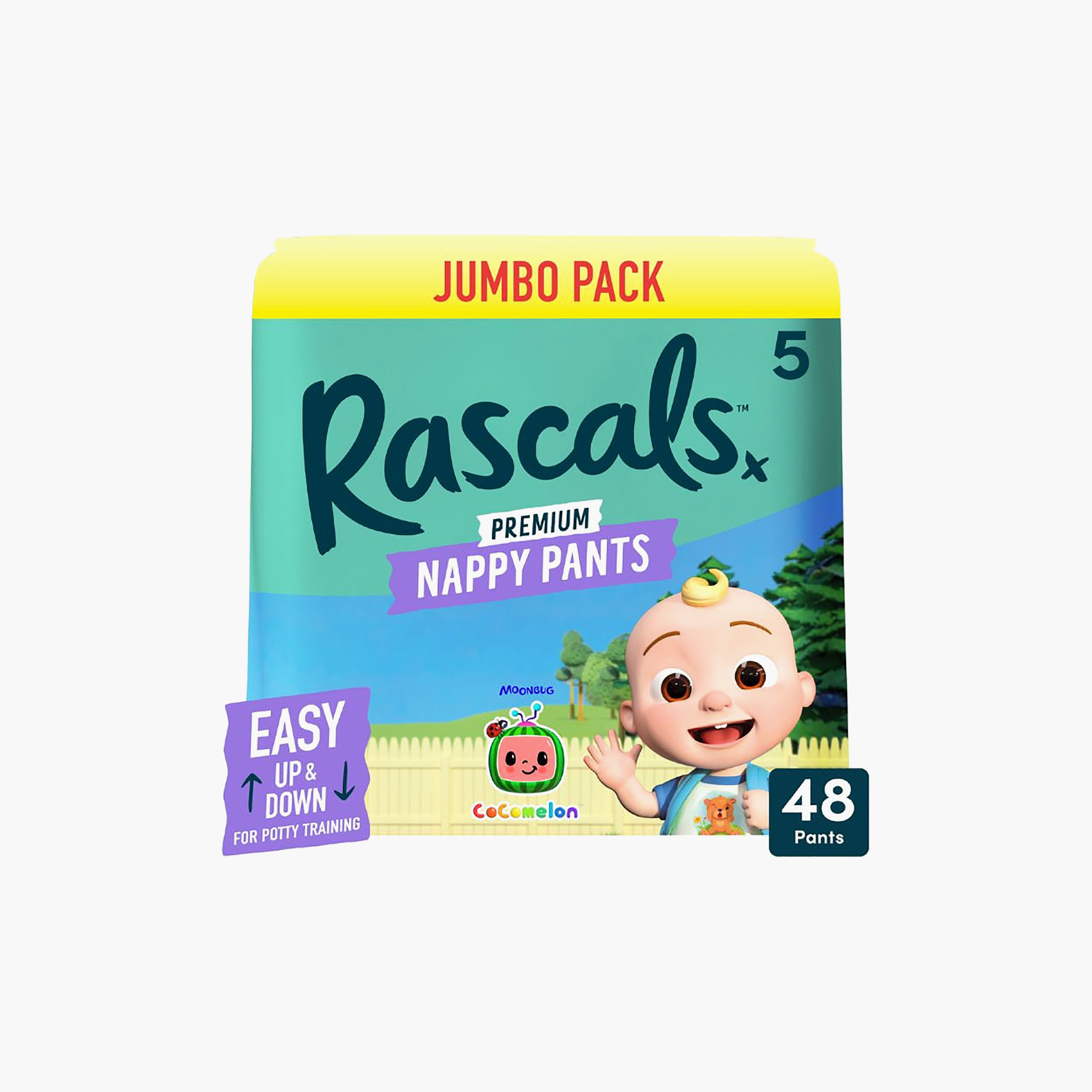 Rascal + Friends 48-Piece Cocomelon Edition Training Nappy Pants - Size 5 - 13-18 kg-baby-diapering-diapers-image-1