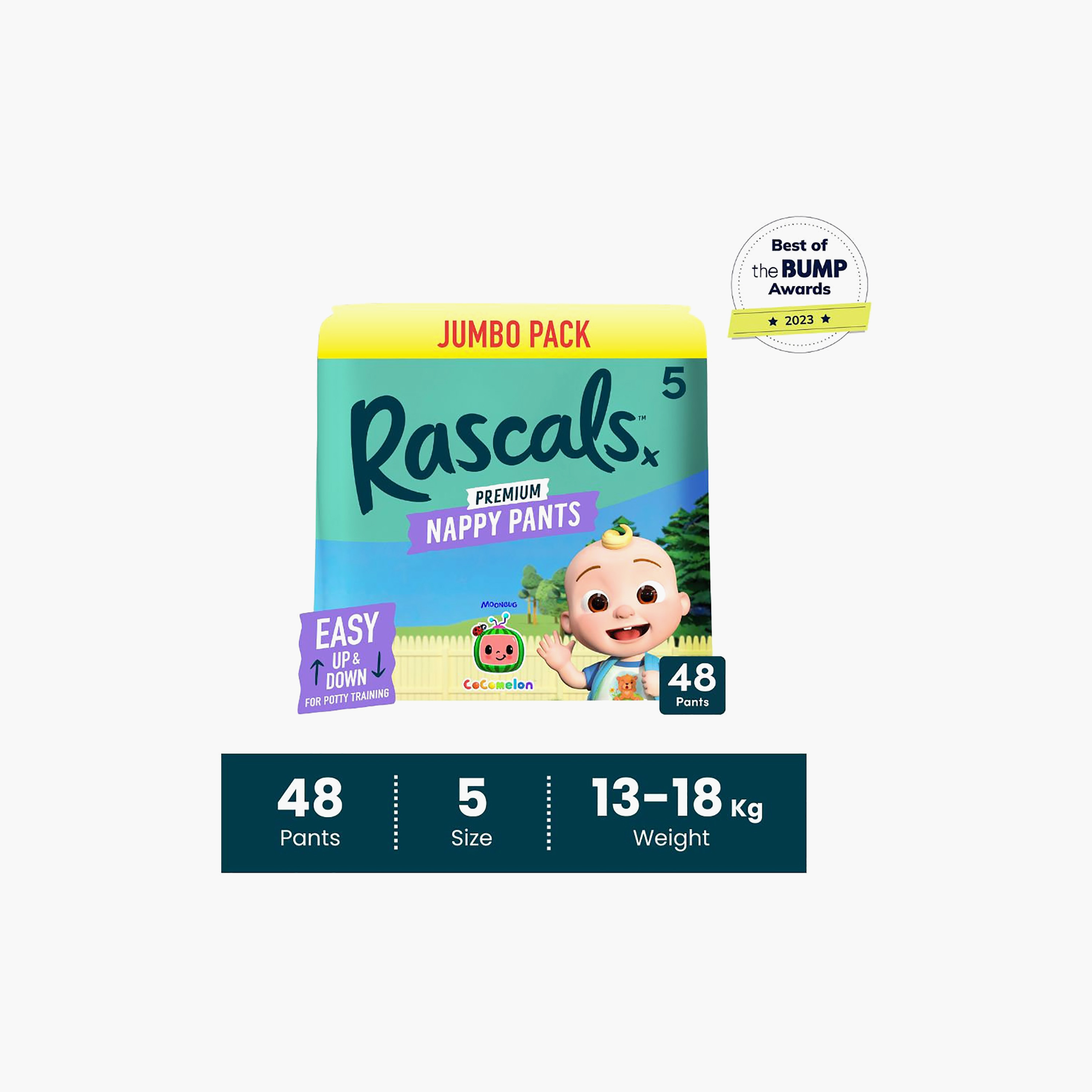 Rascal + Friends 48-Piece Cocomelon Edition Training Nappy Pants - Size 5 - 13-18 kg-baby-diapering-diapers-image-5