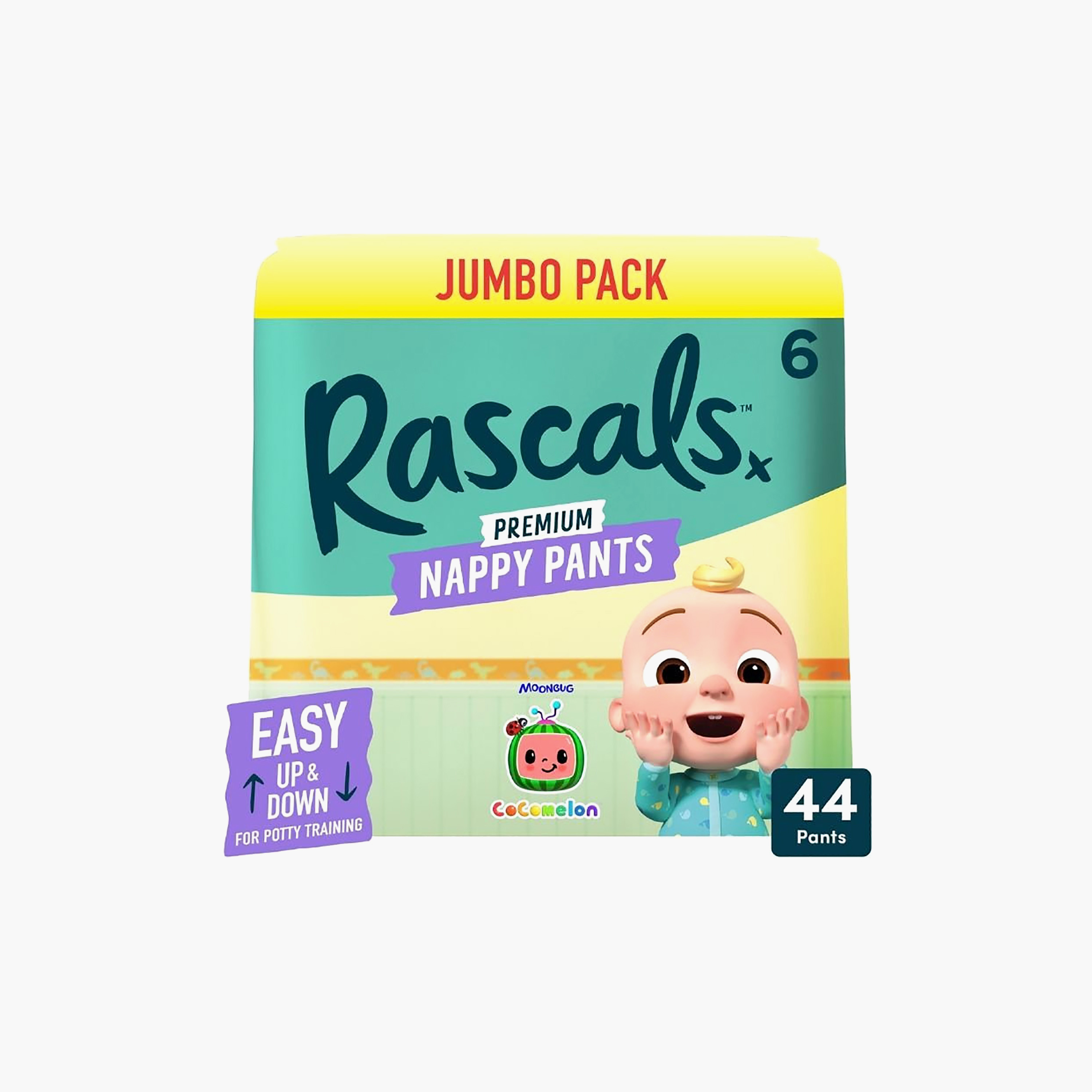 Rascal + Friends 44-Piece Cocomelon Edition Training Nappy Pants - Size 6 - 15-20 kg-baby-diapering-diapers-image-1