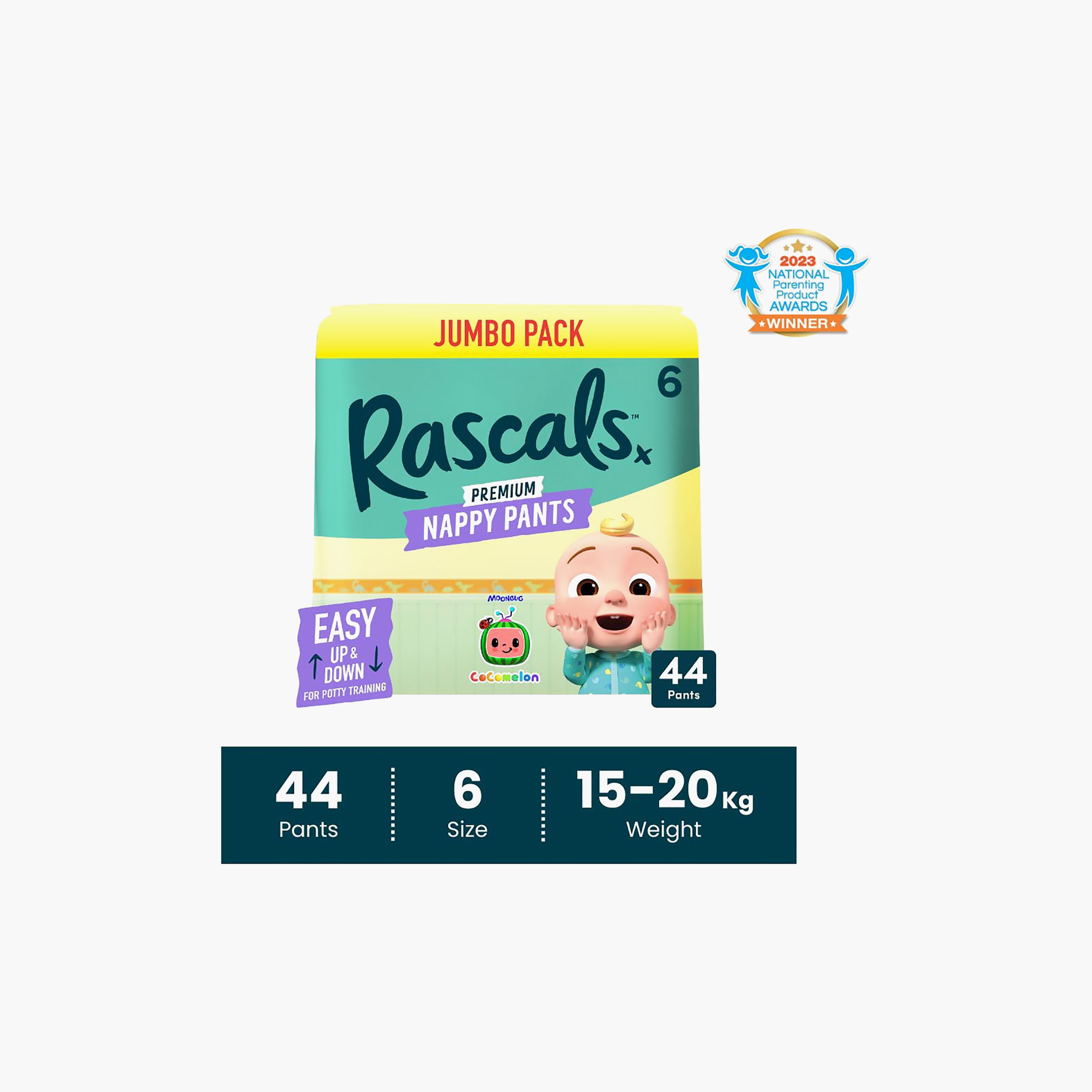 Rascal + Friends 44-Piece Cocomelon Edition Training Nappy Pants - Size 6 - 15-20 kg-baby-diapering-diapers-image-5