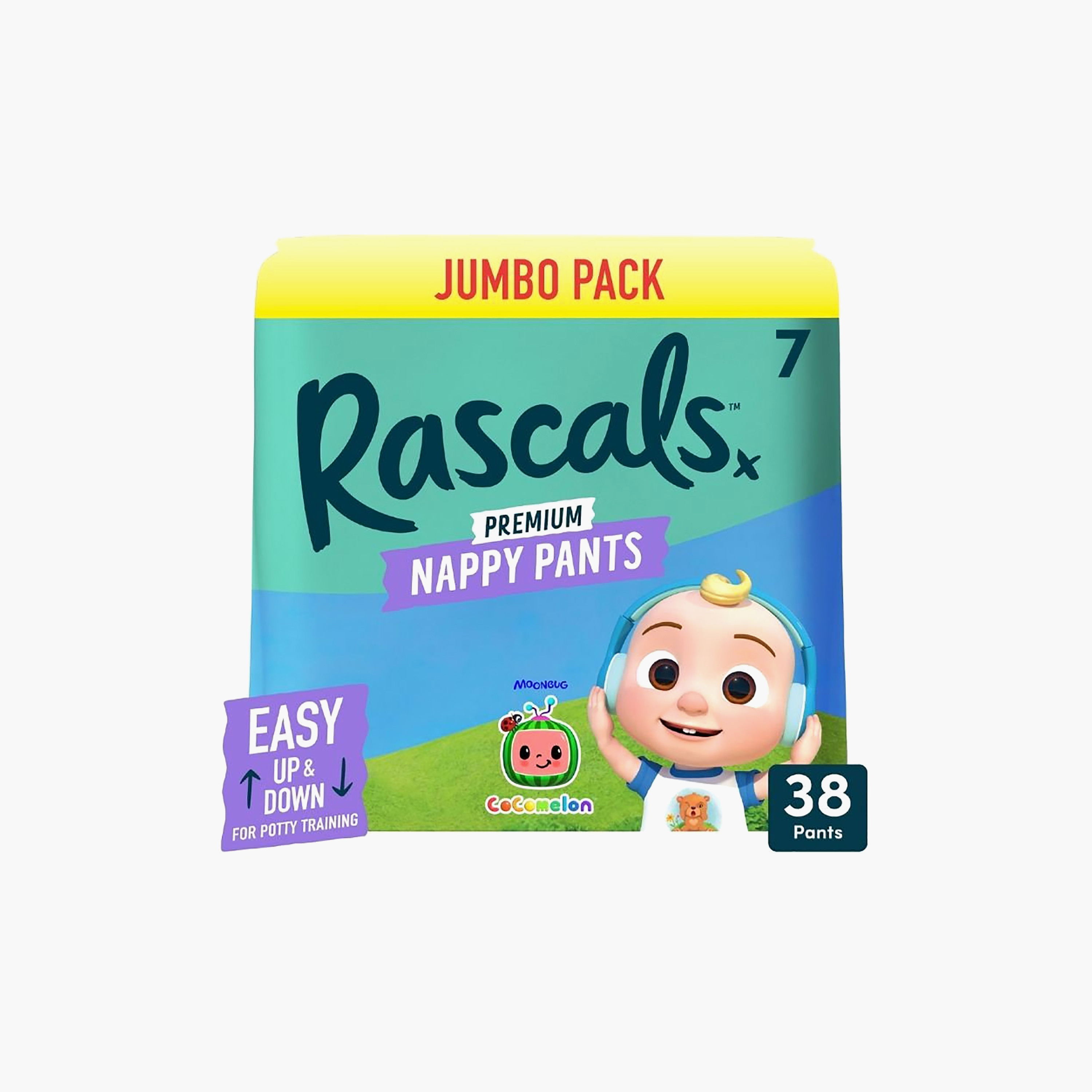 Rascal + Friends 38-Piece Cocomelon Edition Training Nappy Pants - Size 7 - 17+ kg-baby-diapering-diapers-image-1