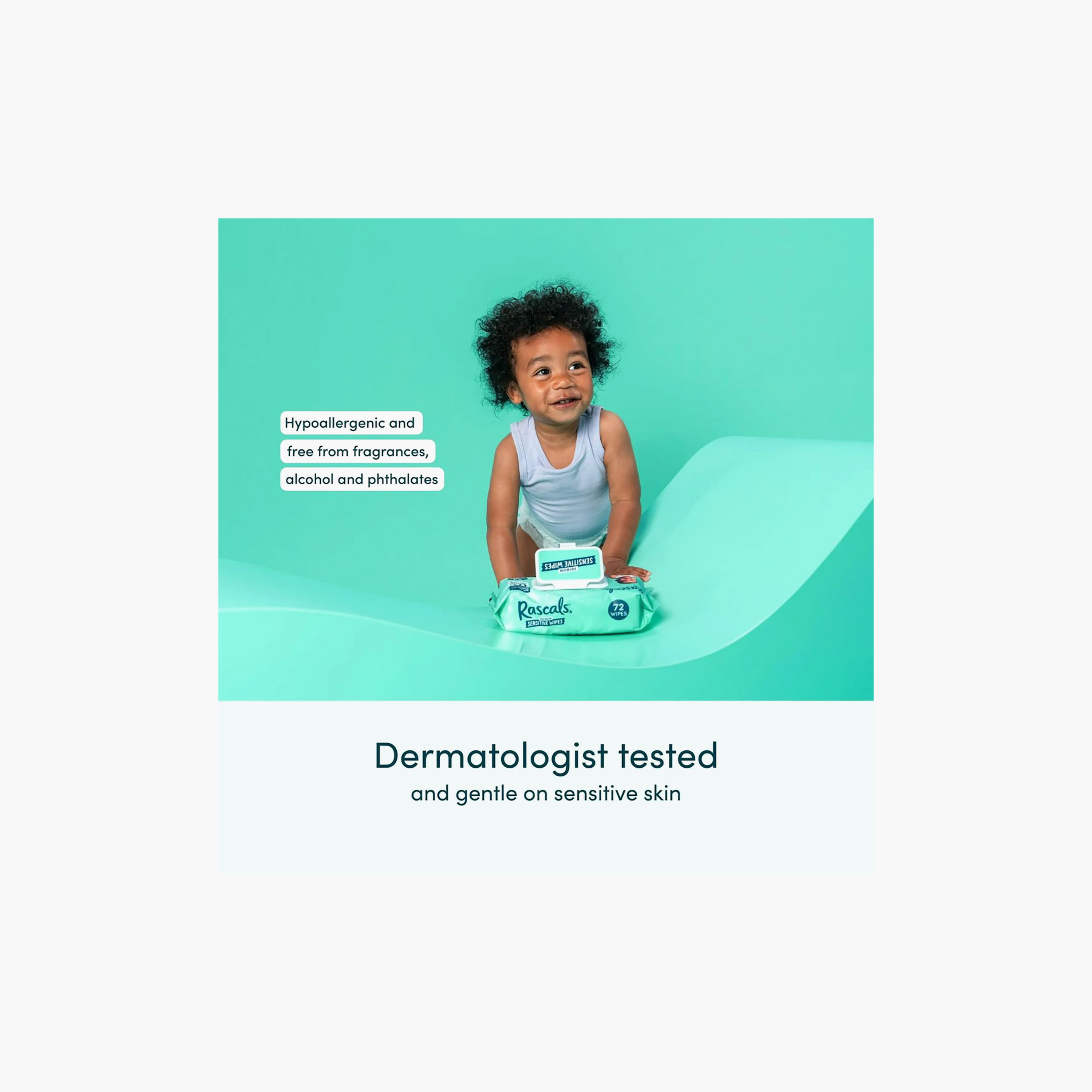 Rascal + Friends Premium Baby Sensitive Wipes - Pack of 8 x 80 Wipes-baby-diapering-babywipes-image-5