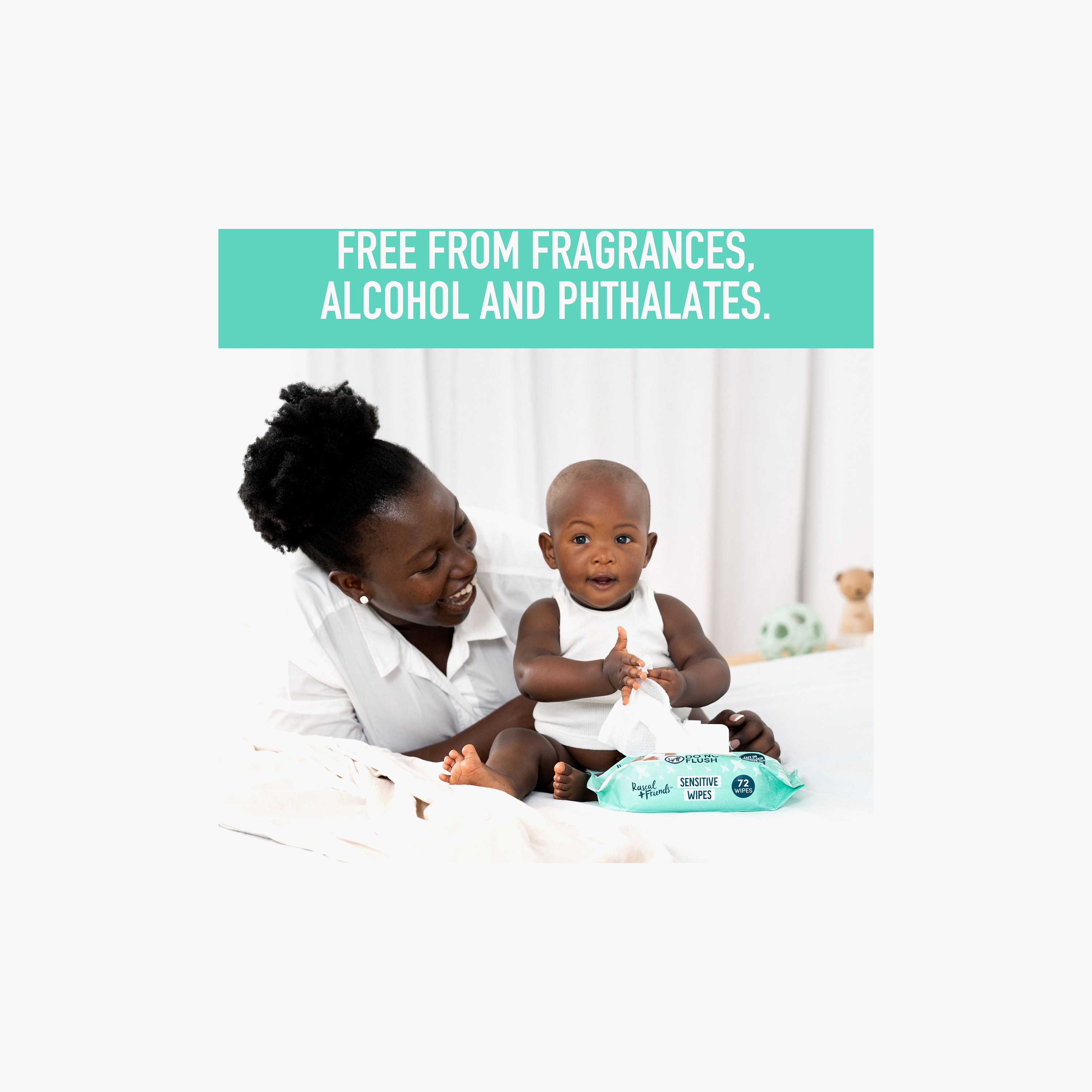 Rascal + Friends Premium Baby Sensitive Wipes - Pack of 8 x 80 Wipes-baby-diapering-babywipes-image-7