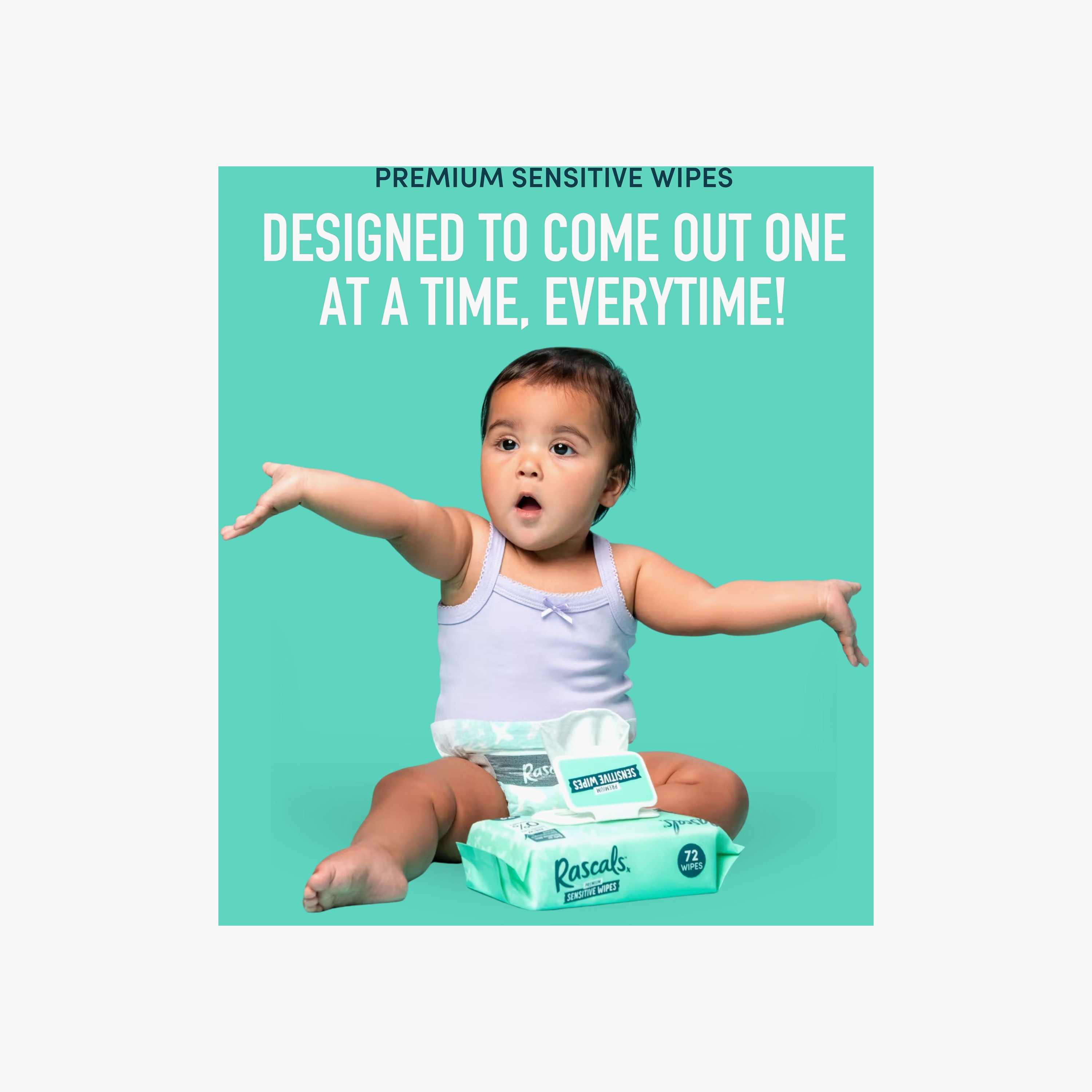 Rascal + Friends Premium Baby Sensitive Wipes - Pack of 8 x 80 Wipes-baby-diapering-babywipes-image-8