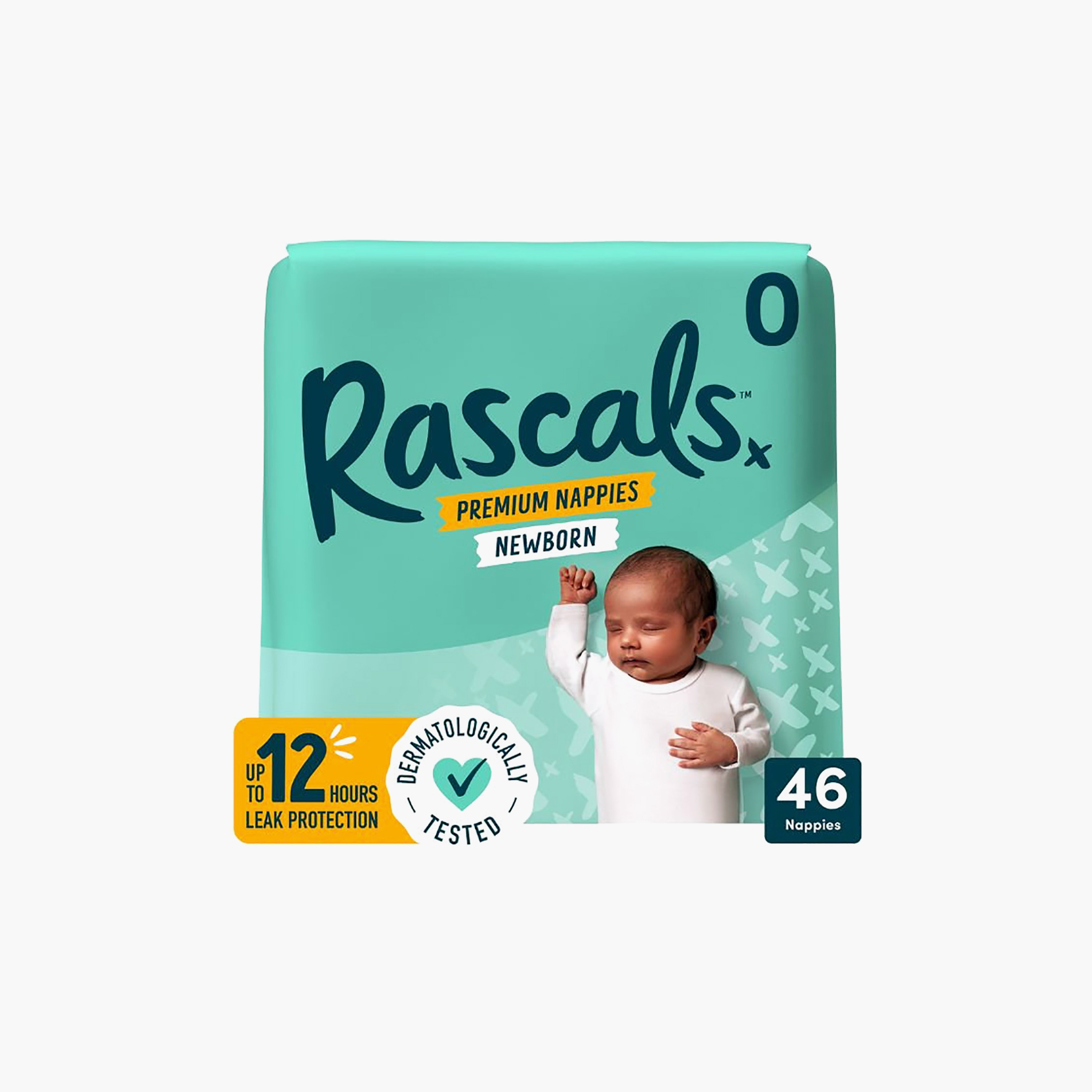 حفاضات بريميوم لحديثي الولادة 46 قطعة من راسكالس - مقاس 0 - 1-4 كجم-baby-diapering-diapers-image-1