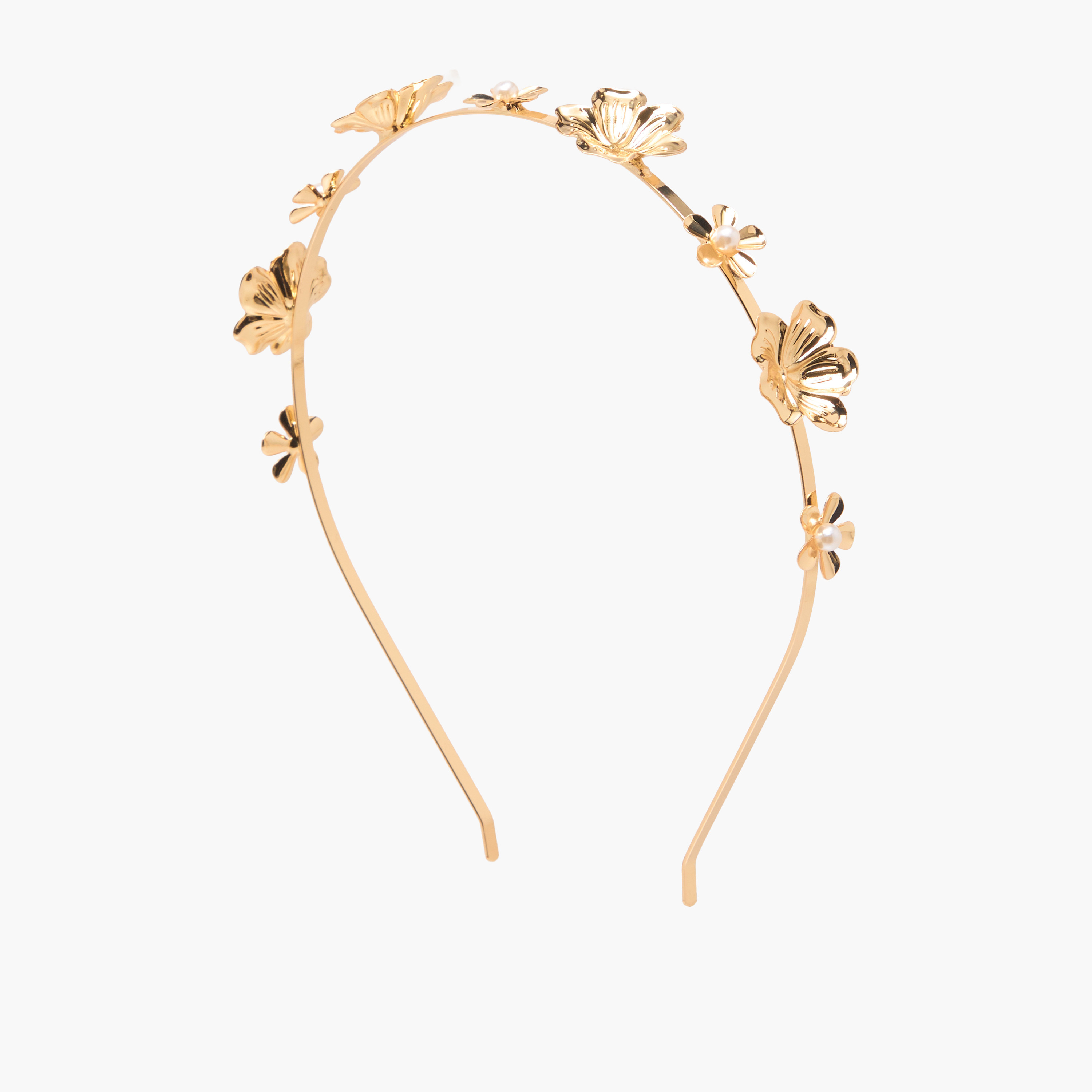 Floral Accent Metallic Hairband-women-hairaccessories-bands-image-2