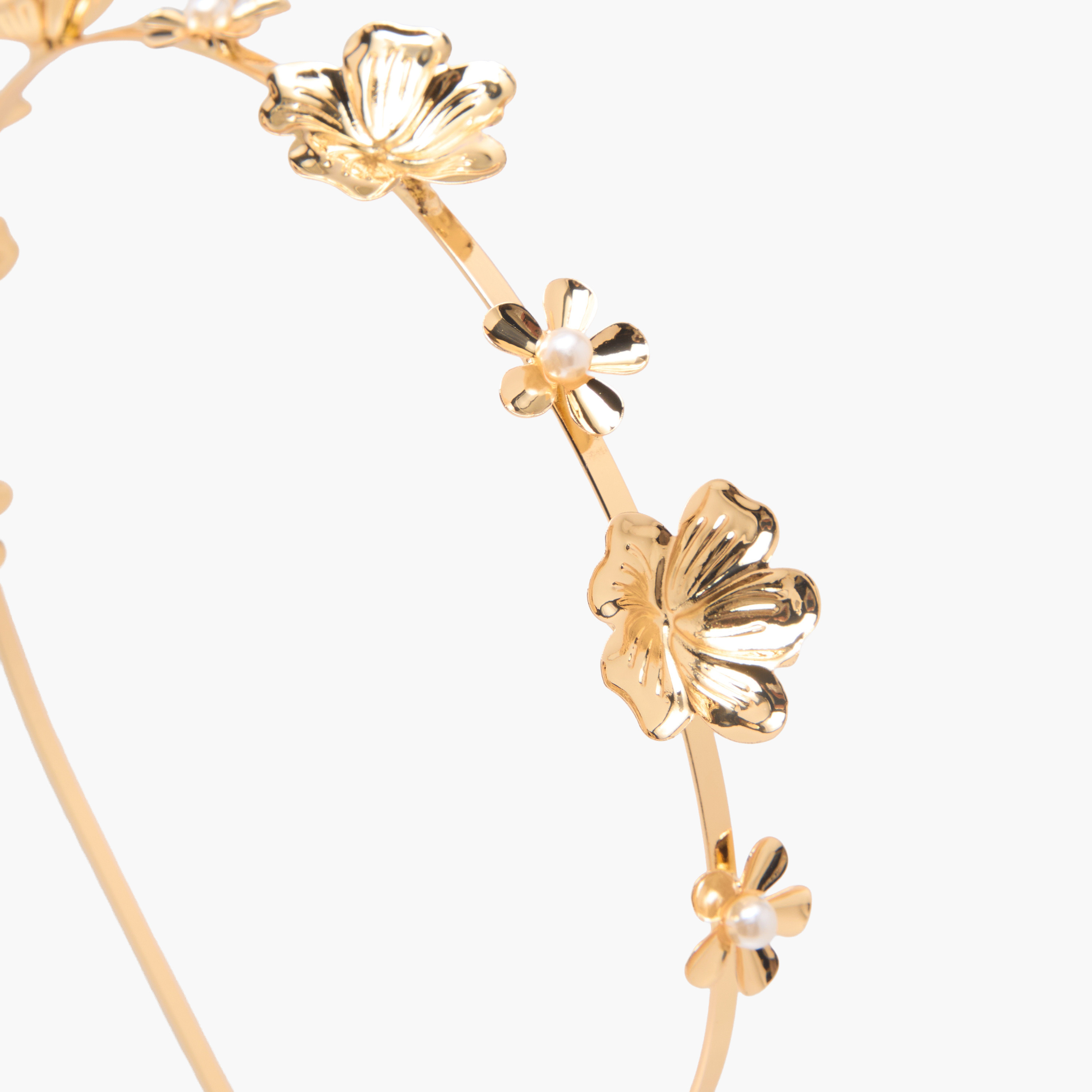 Floral Accent Metallic Hairband-women-hairaccessories-bands-image-3
