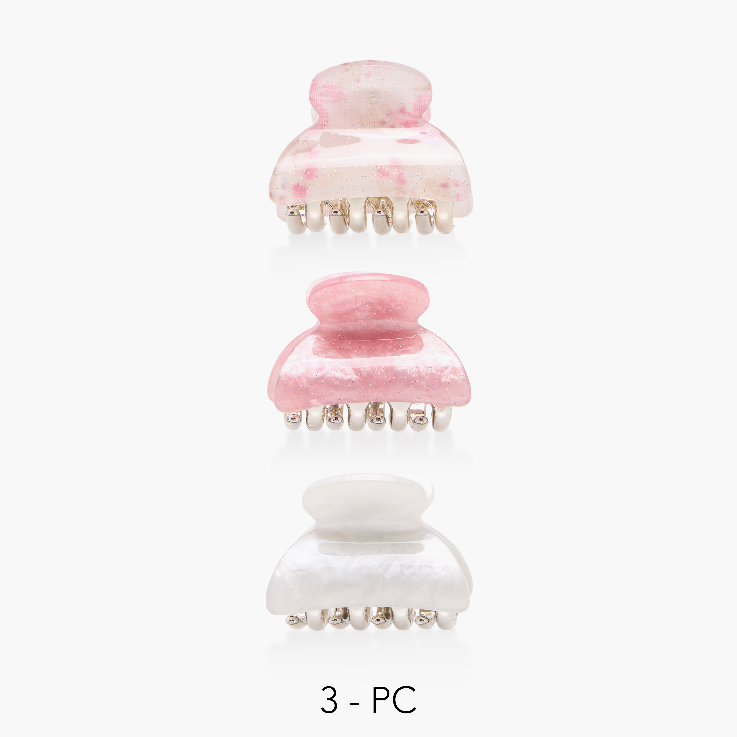 Pack of 3 Curved Hair Clamps with Glitter Detail-women-hairaccessories-clamps-image-1
