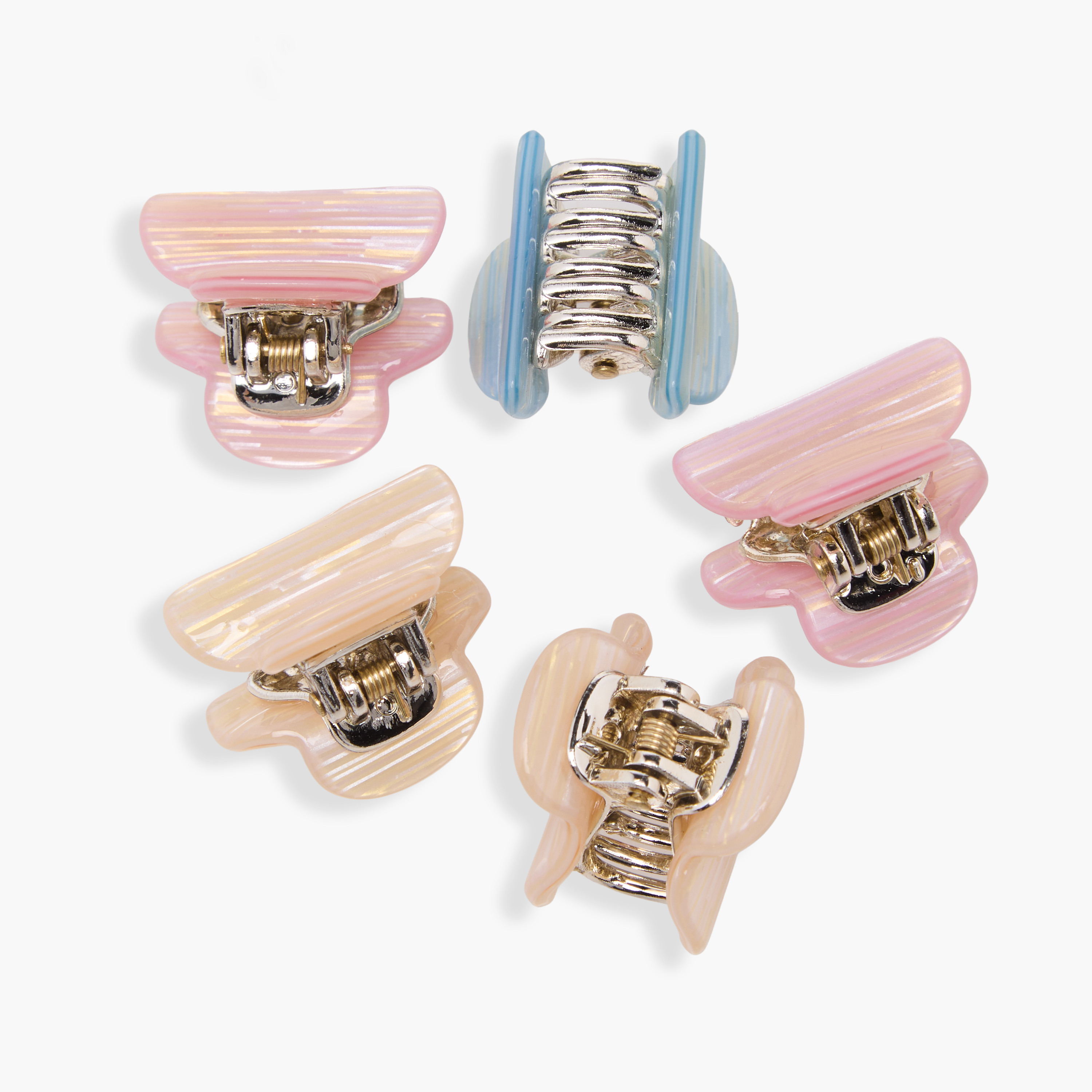 Pack of 6 Curved Hair Clamps with Marble Print-women-hairaccessories-clamps-image-6