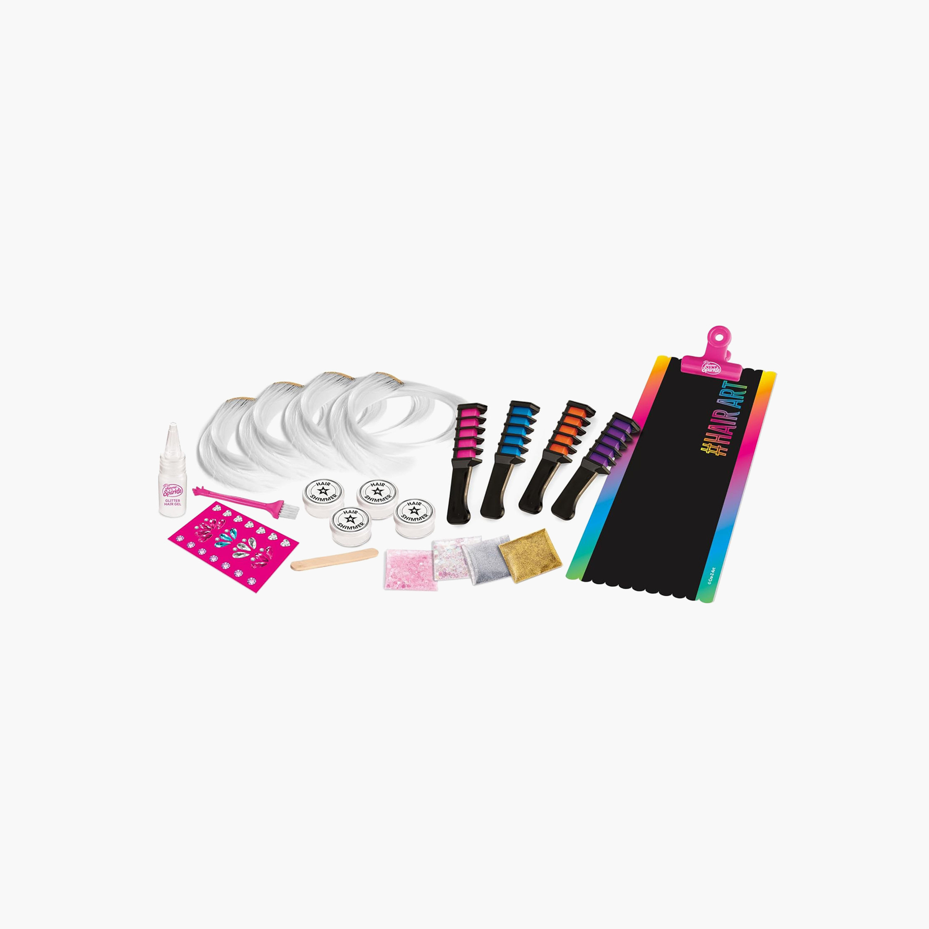 Cra-Z-Art Bold and Bright Hair Extension Set with Sparkling Hair Gel-school-artsandcrafts-image-1