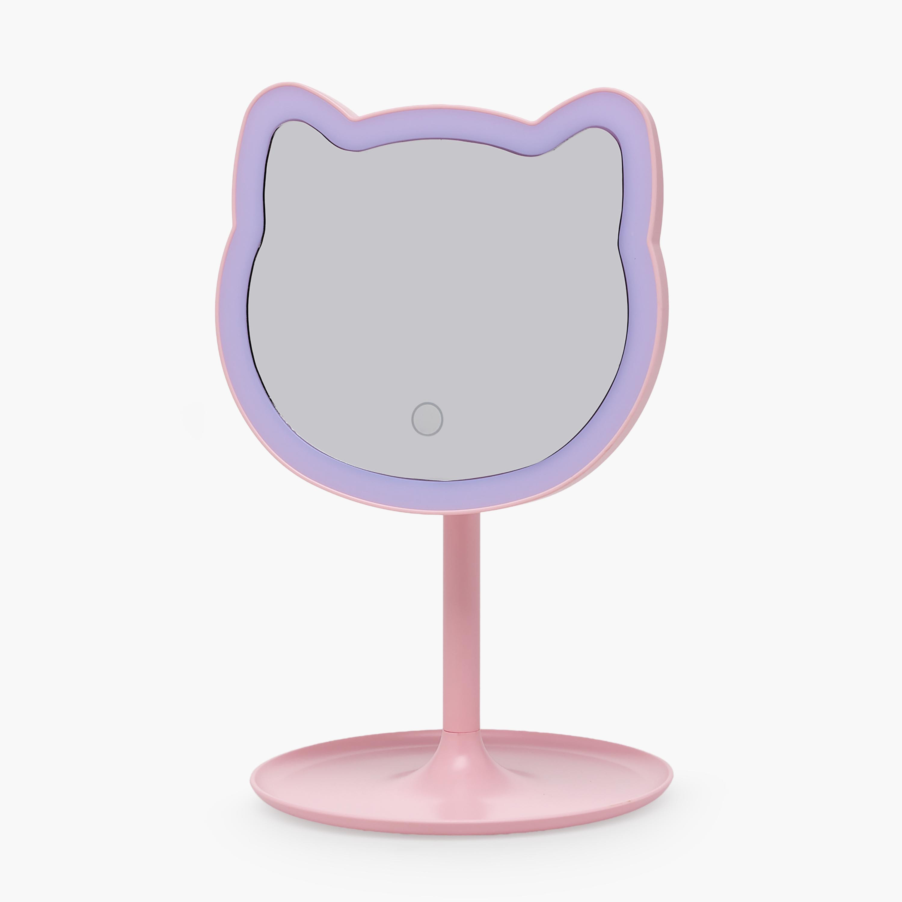 Findz Cat Shaped Vanity Mirror with LED Light-beautyandpersonalcare-makeup-brushesandaccessories-makeupmirror-image-1
