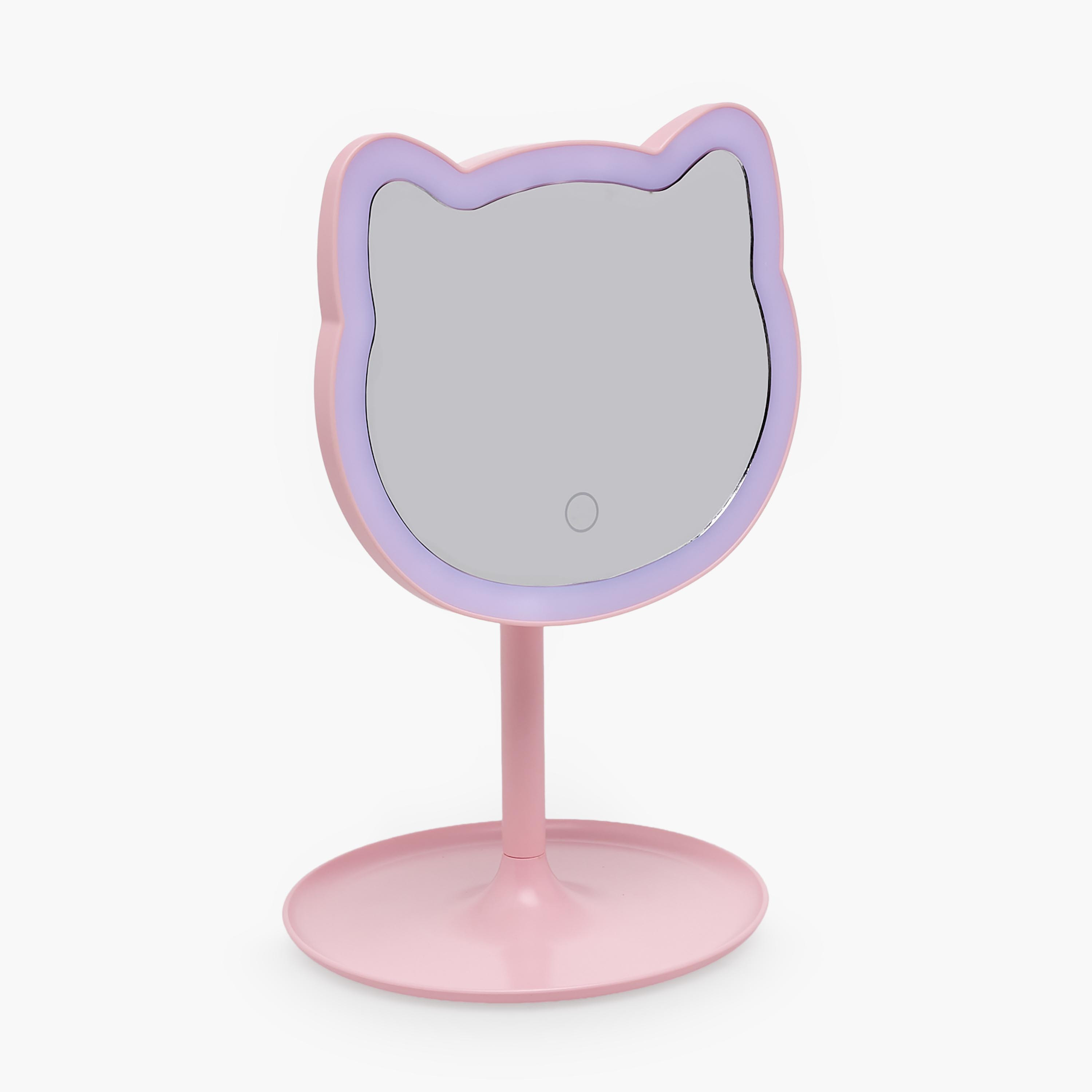 Findz Cat Shaped Vanity Mirror with LED Light-beautyandpersonalcare-makeup-brushesandaccessories-makeupmirror-image-3