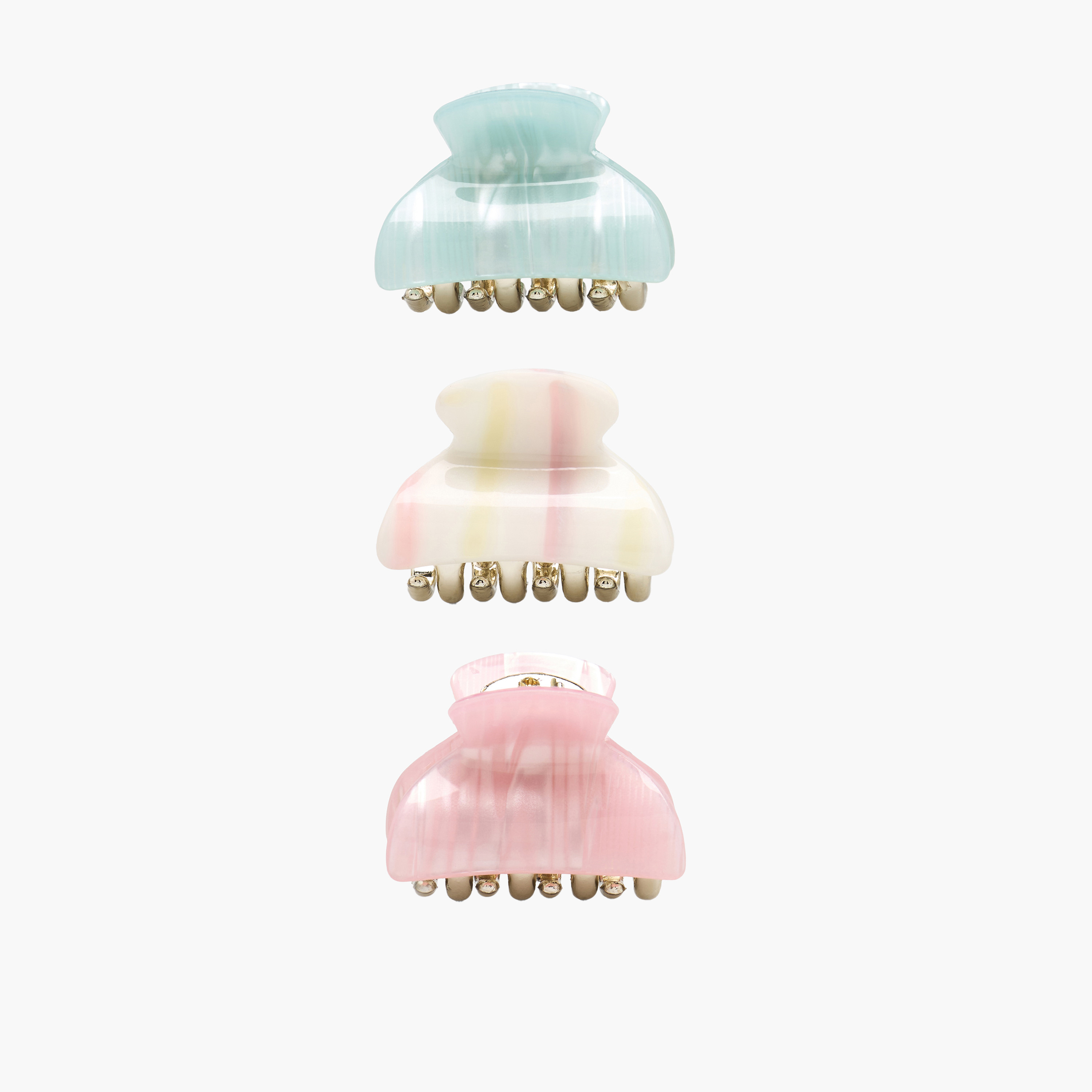 طقم مشابك شعر منحنية بطبعات رخامية - عبوة من 3 قطع-women-hairaccessories-clamps-image-1