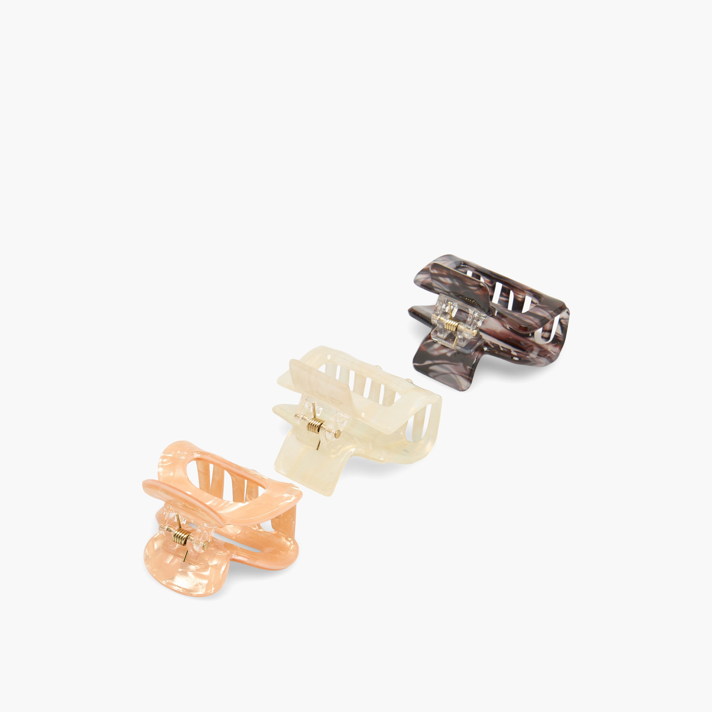 Pack of 3 Rectangular Hair Clamps with Marble Design-women-hairaccessories-clamps-image-5