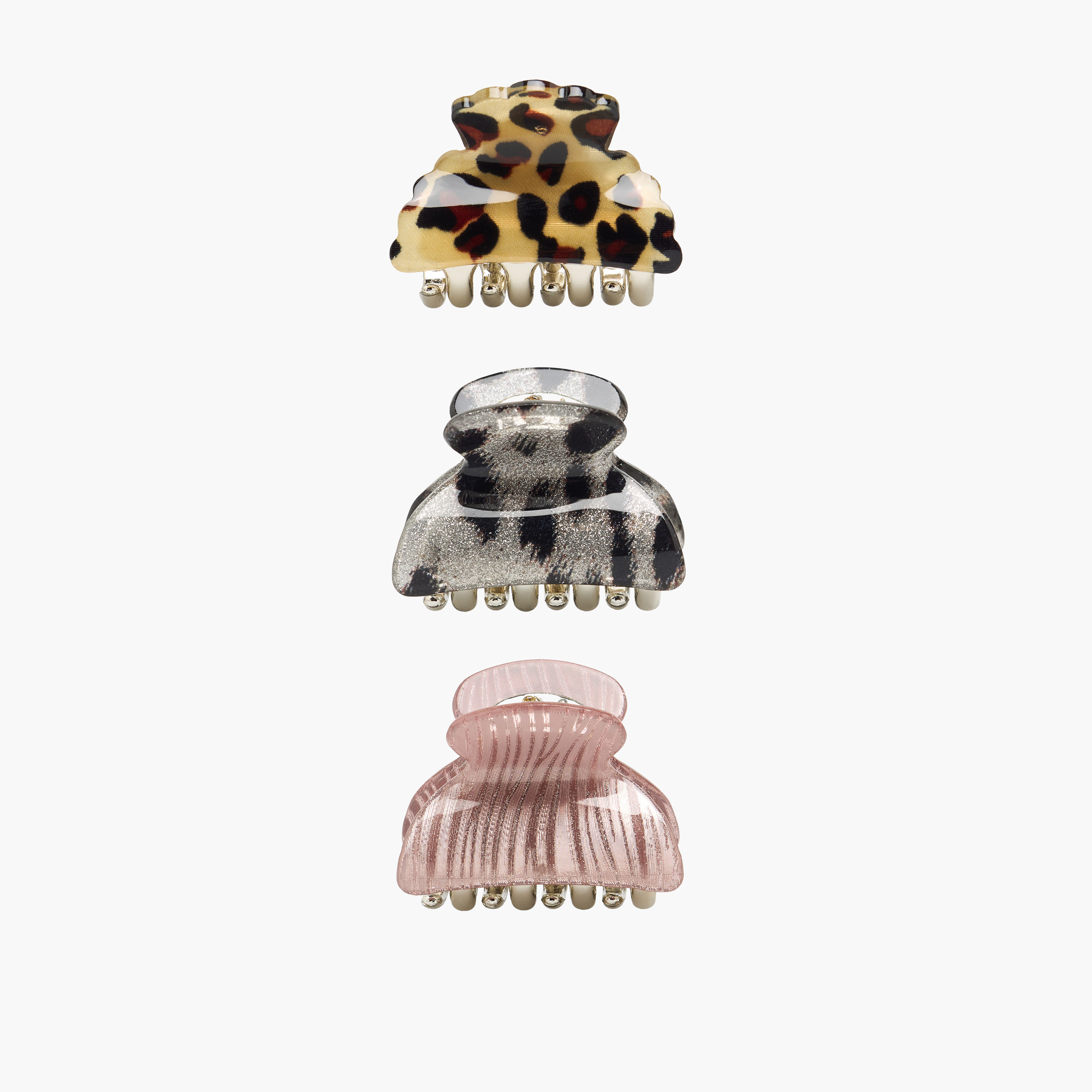 طقم مشابك شعر منحنية بطبعات حيوانات - عبوة من 3 قطع-women-hairaccessories-clamps-image-1