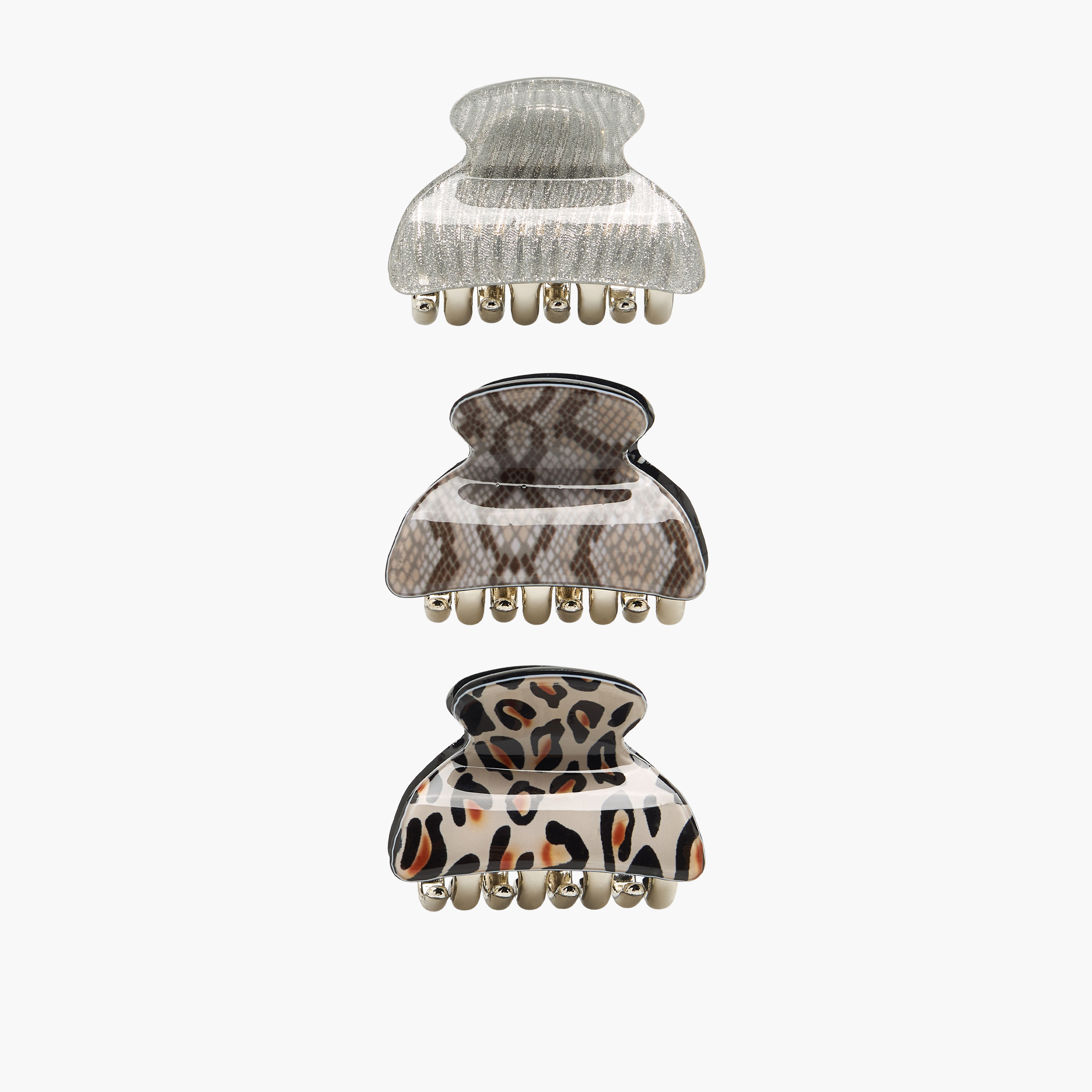 طقم مشابك شعر منحنية بطبعات حيوانات من 3 قطع-women-hairaccessories-clamps-image-1