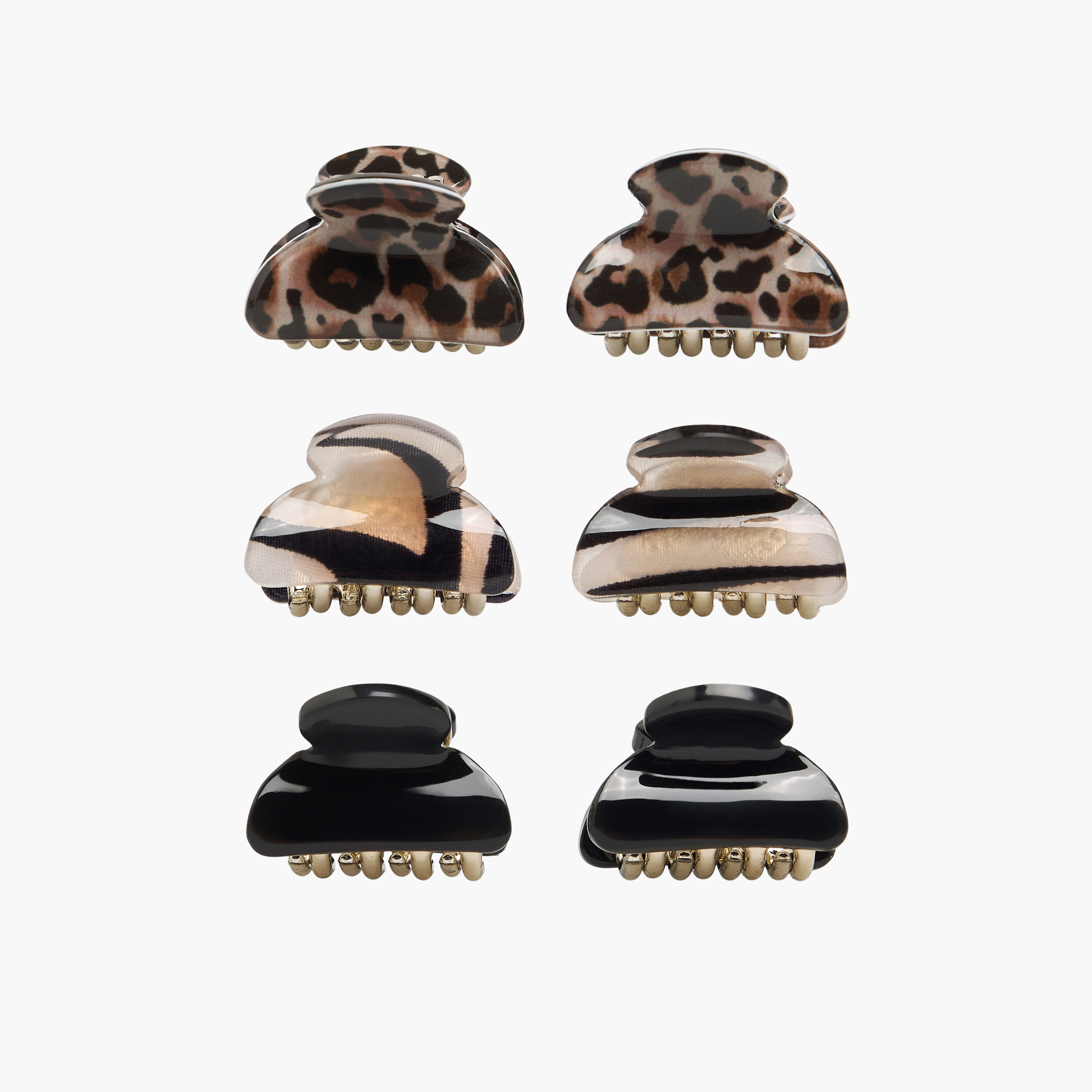 Pack of 6 Curved Hair Clamps with Assorted Design-women-hairaccessories-clamps-image-1