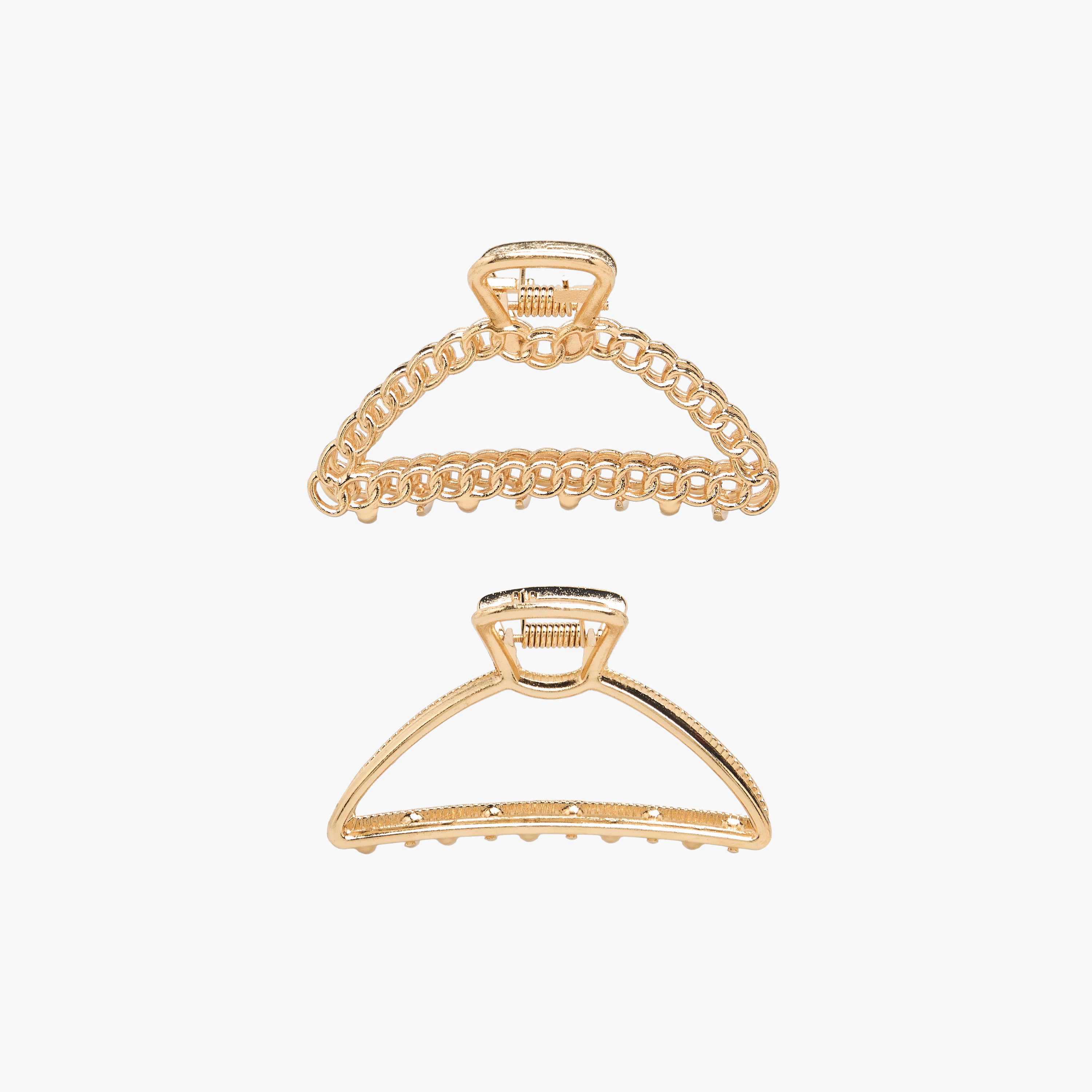 Pack of 2 Curved Hair Clamps with Metallic Design-women-hairaccessories-clamps-image-1