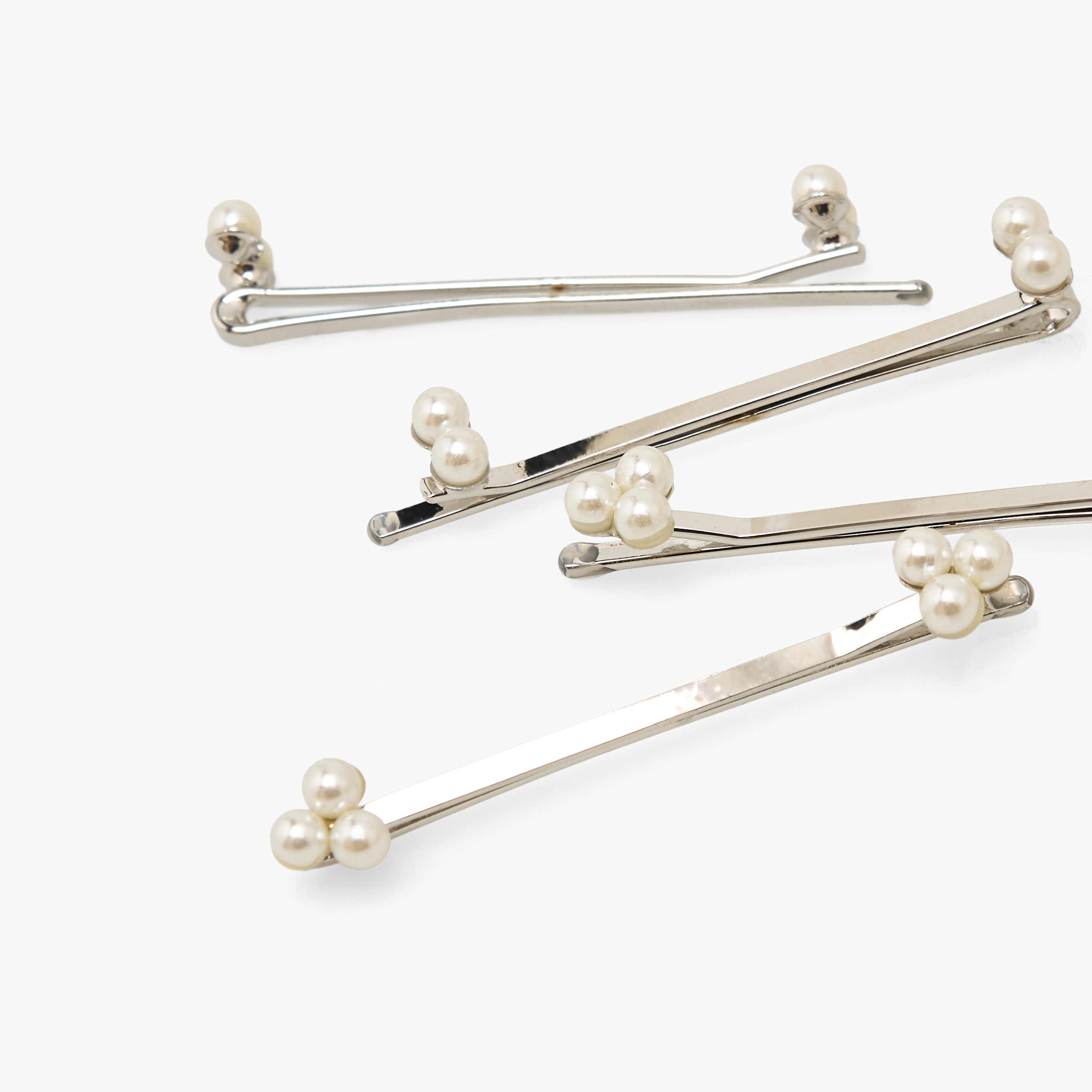 دبابيس شعر بتزيينات لؤلؤ - 4 قطع-women-hairaccessories-clips-image-4