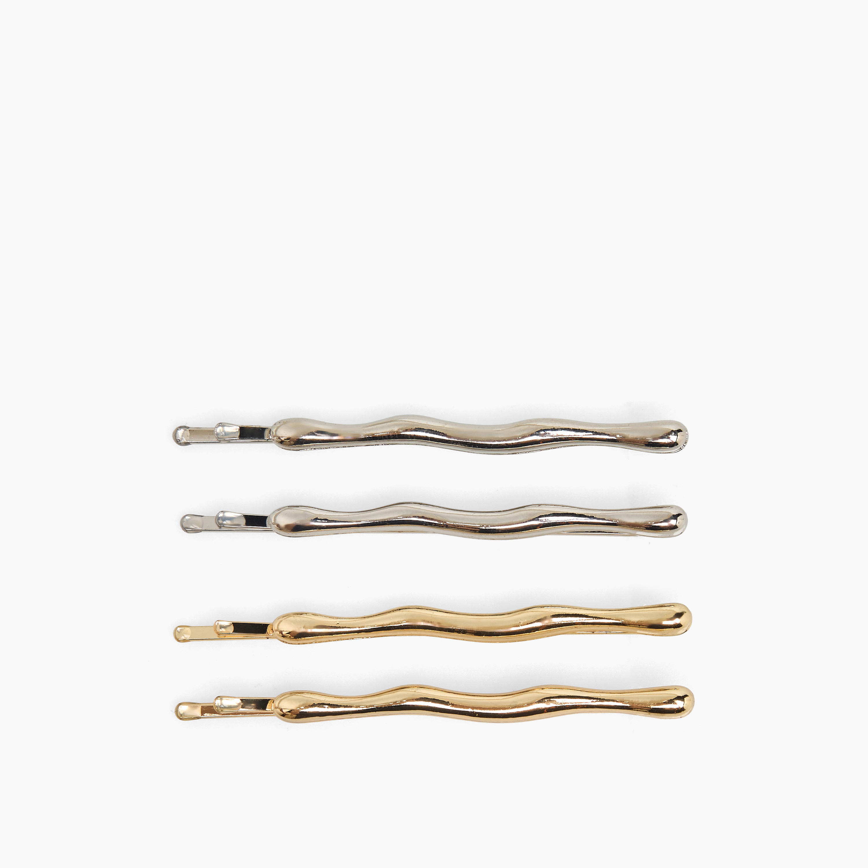 Set of 4 - Wavy Metallic Hairpin-women-hairaccessories-clips-image-1