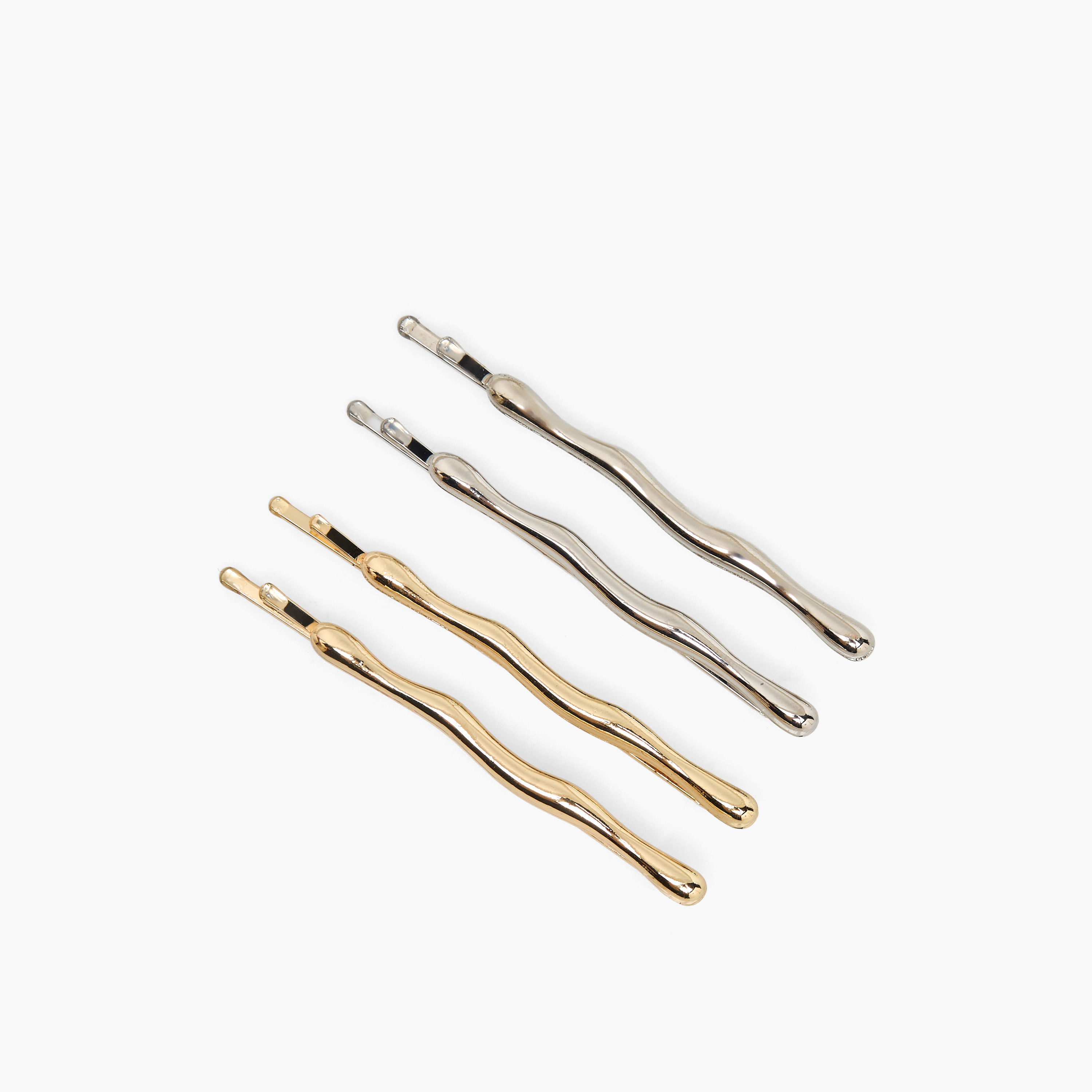Set of 4 - Wavy Metallic Hairpin-women-hairaccessories-clips-image-2