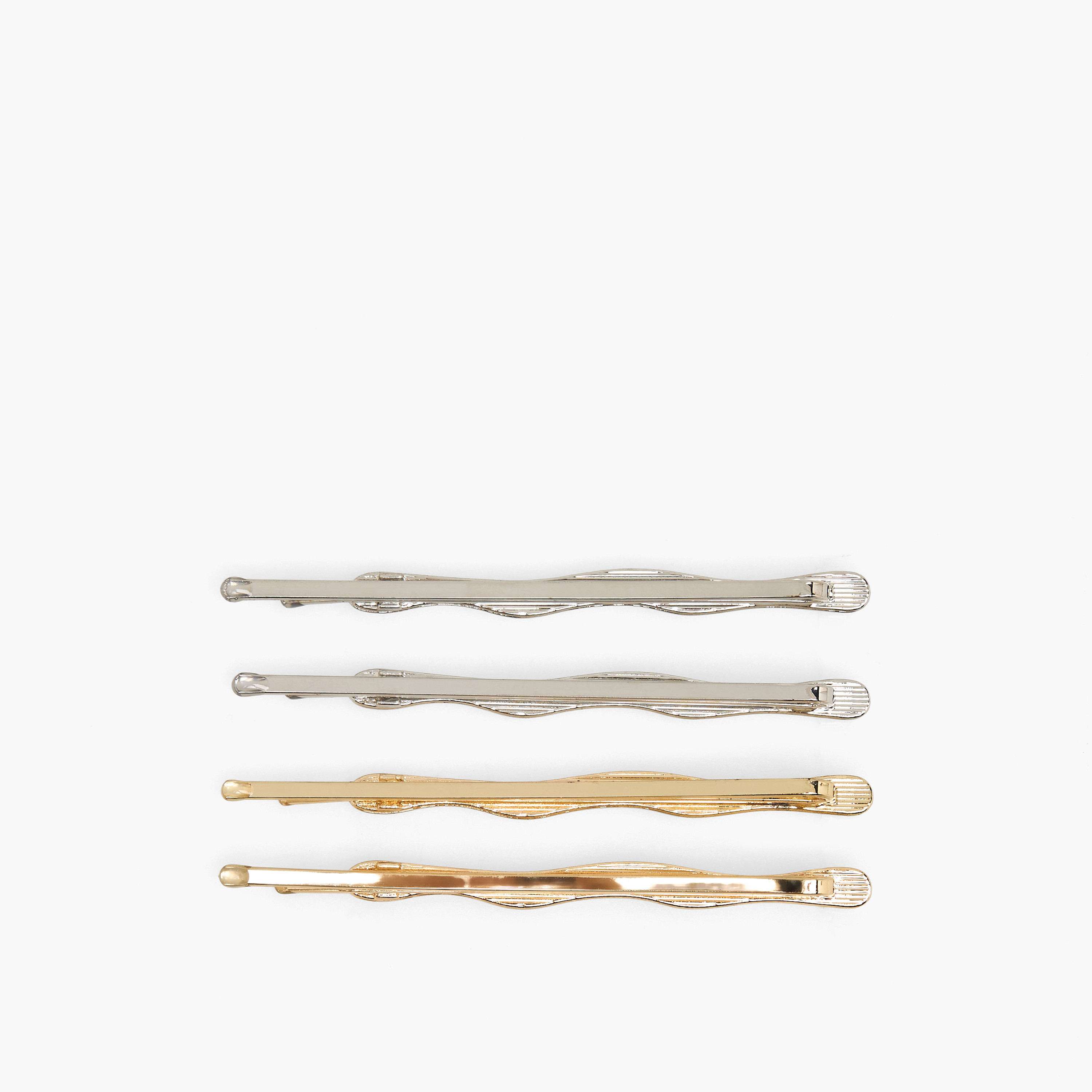 Set of 4 - Wavy Metallic Hairpin-women-hairaccessories-clips-image-3