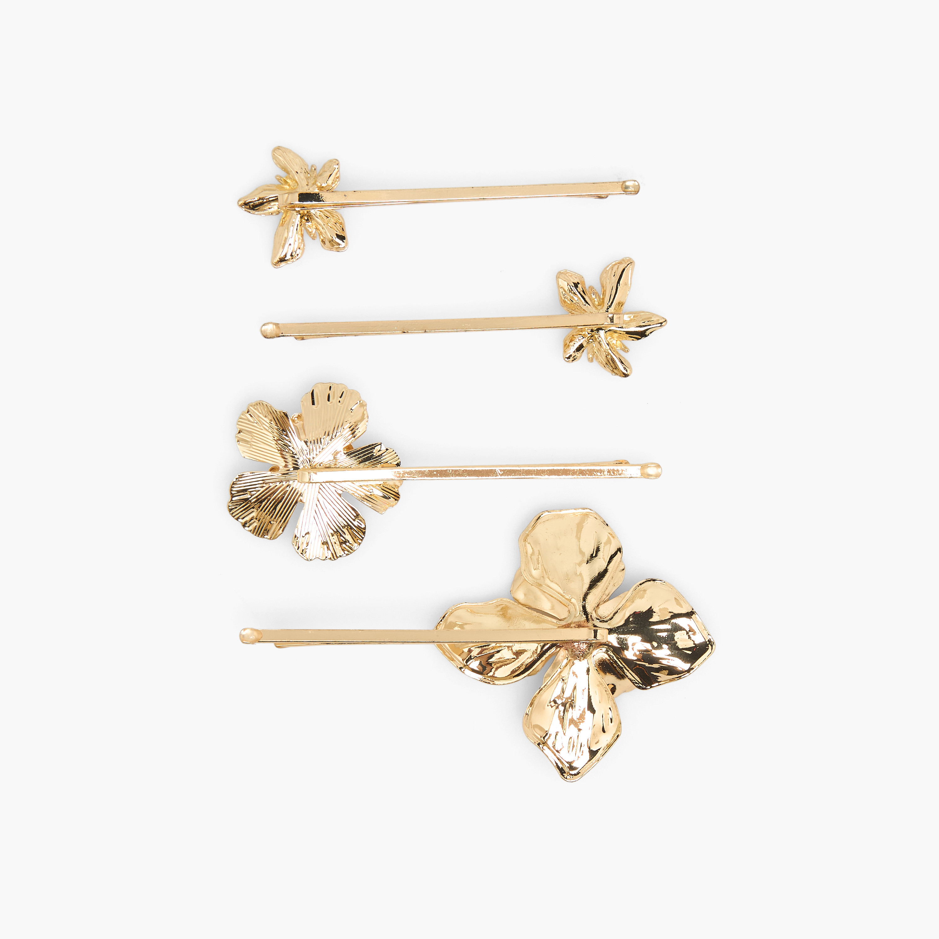 دبابيس شعر بتصميم زهري - 4 قطع-women-hairaccessories-clips-image-3