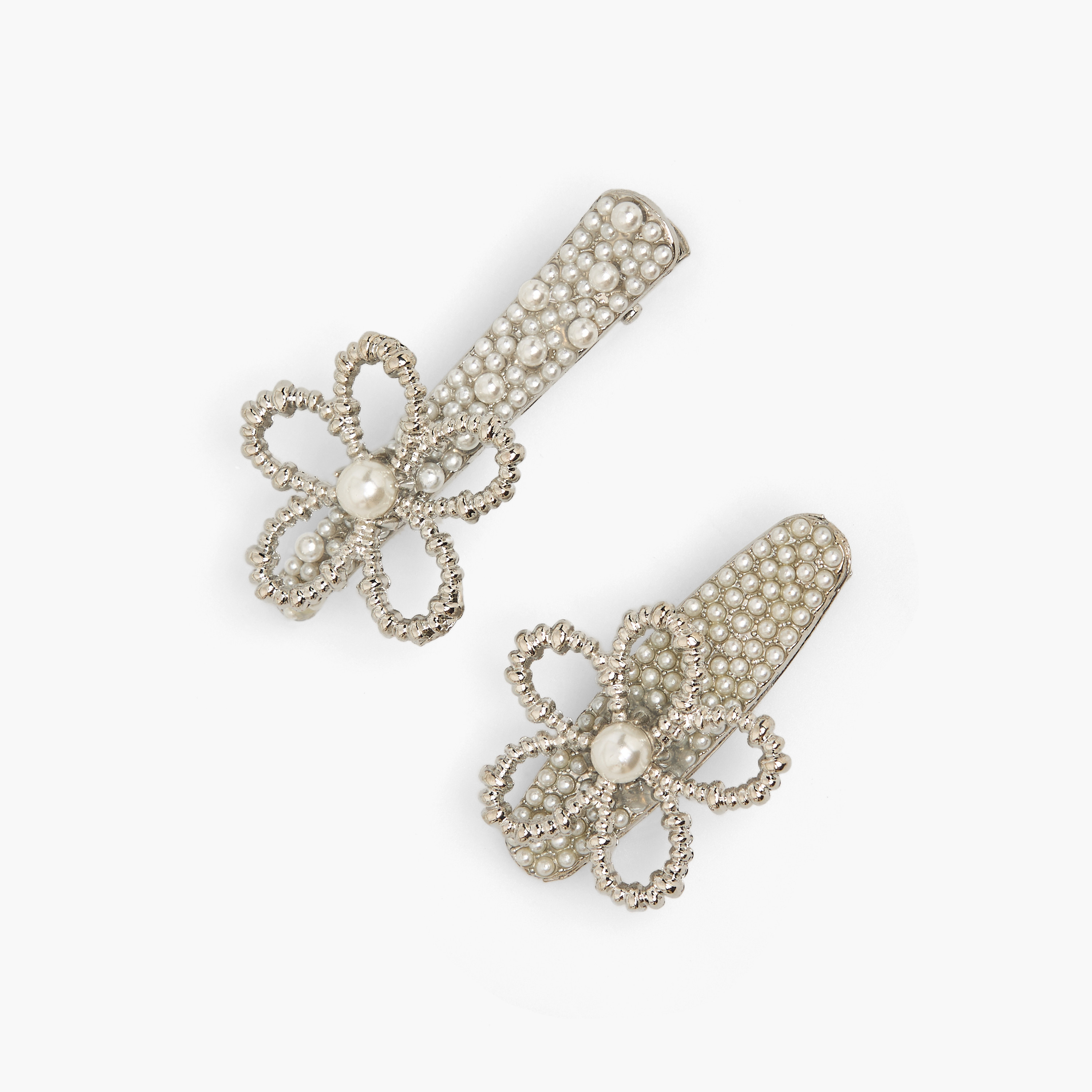 Pack of 2 Pearl Hair Clips with Embellishments-women-hairaccessories-clips-image-2