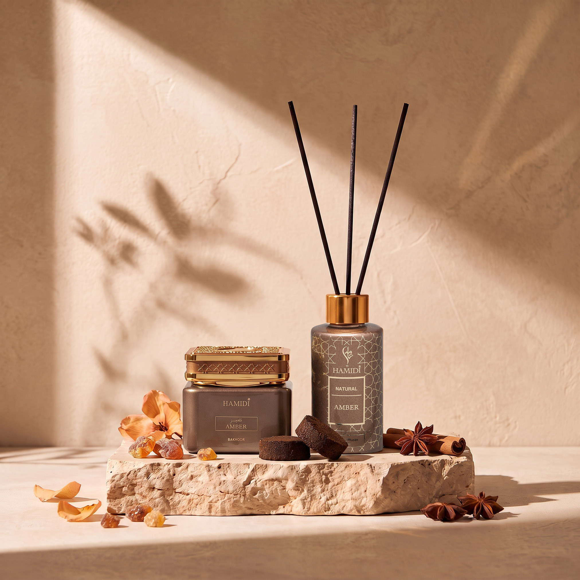 Hamidi 2-Piece Natural Amber Muattar and Reed Diffuser Gift Set-household-homefragrance-fragrancegiftset-image-2