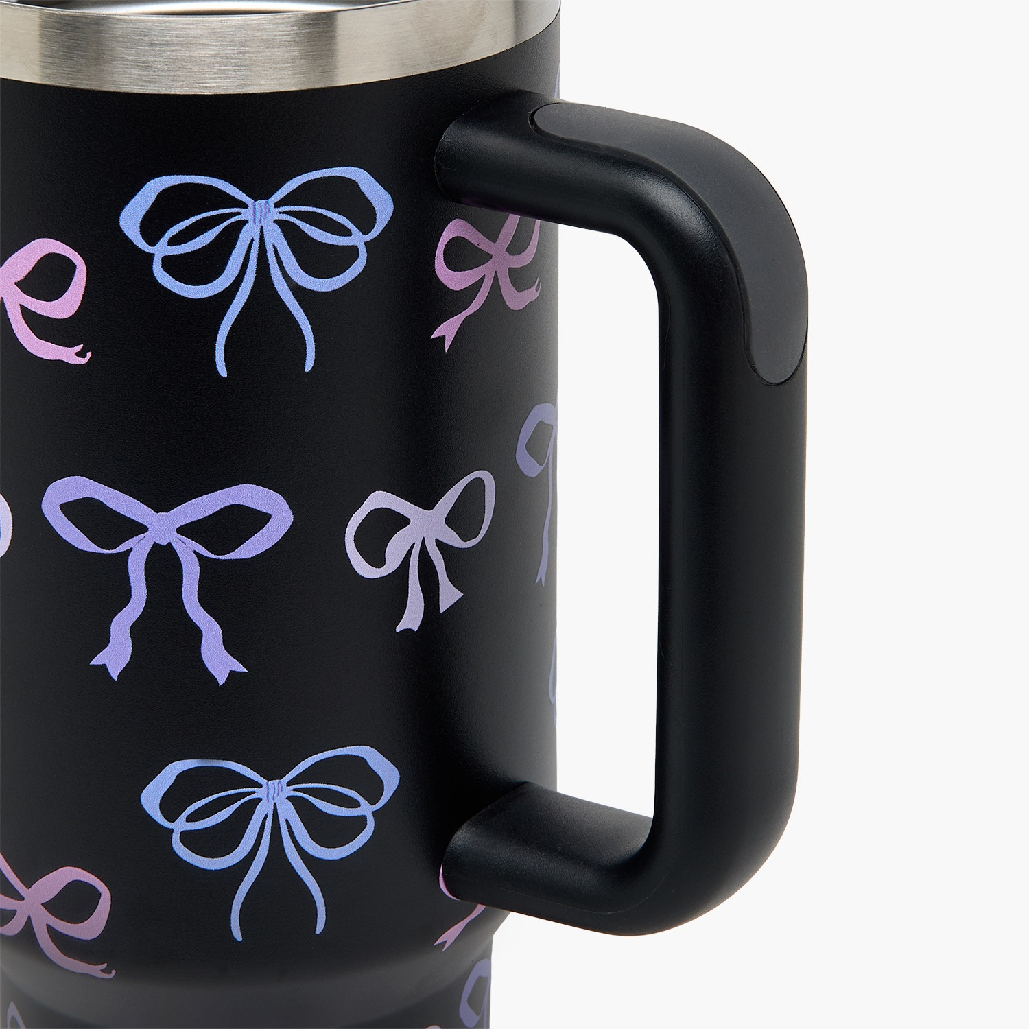 Bow Print Double Wall Stainless Steel Tumbler with Straw-household-dining-drinkserveware-bottles-image-5