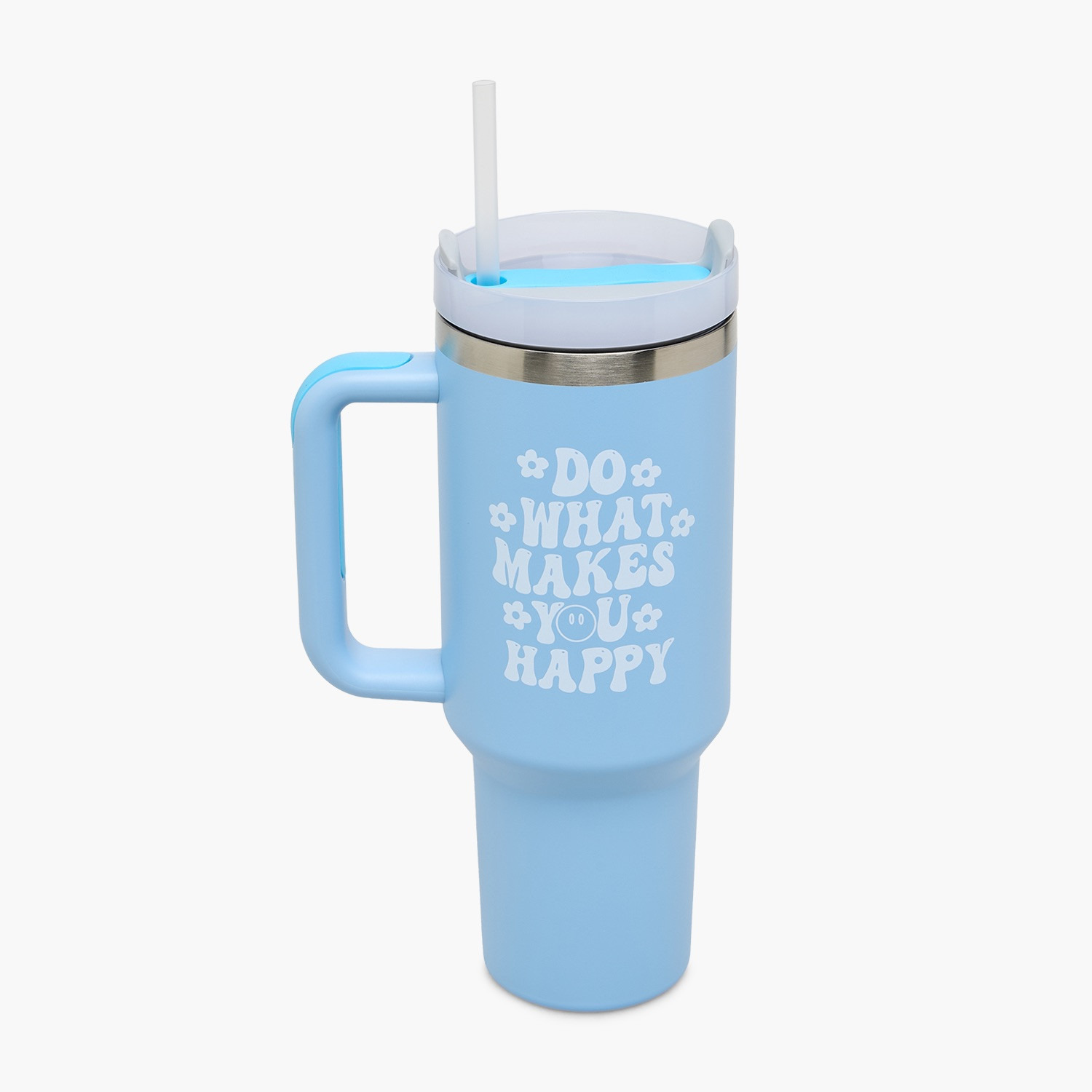 Slogan Print Double Wall Stainless Steel Tumbler with Handle-household-dining-drinkserveware-bottles-image-2